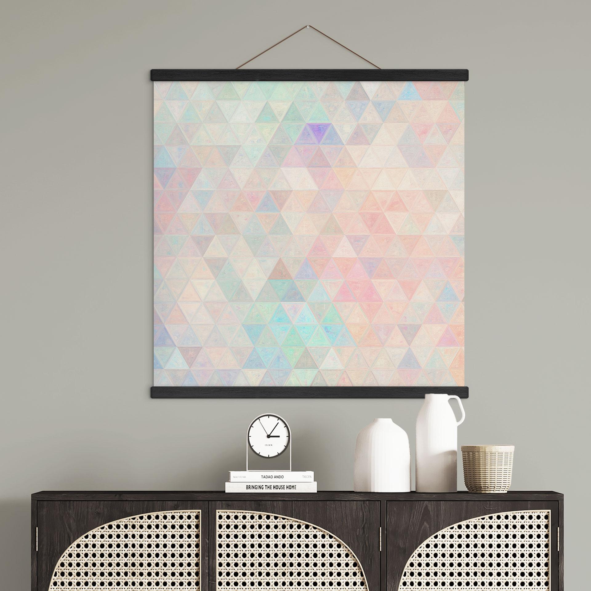 Tekstil plakat Farverige mosaik-trekanter - Jaszke