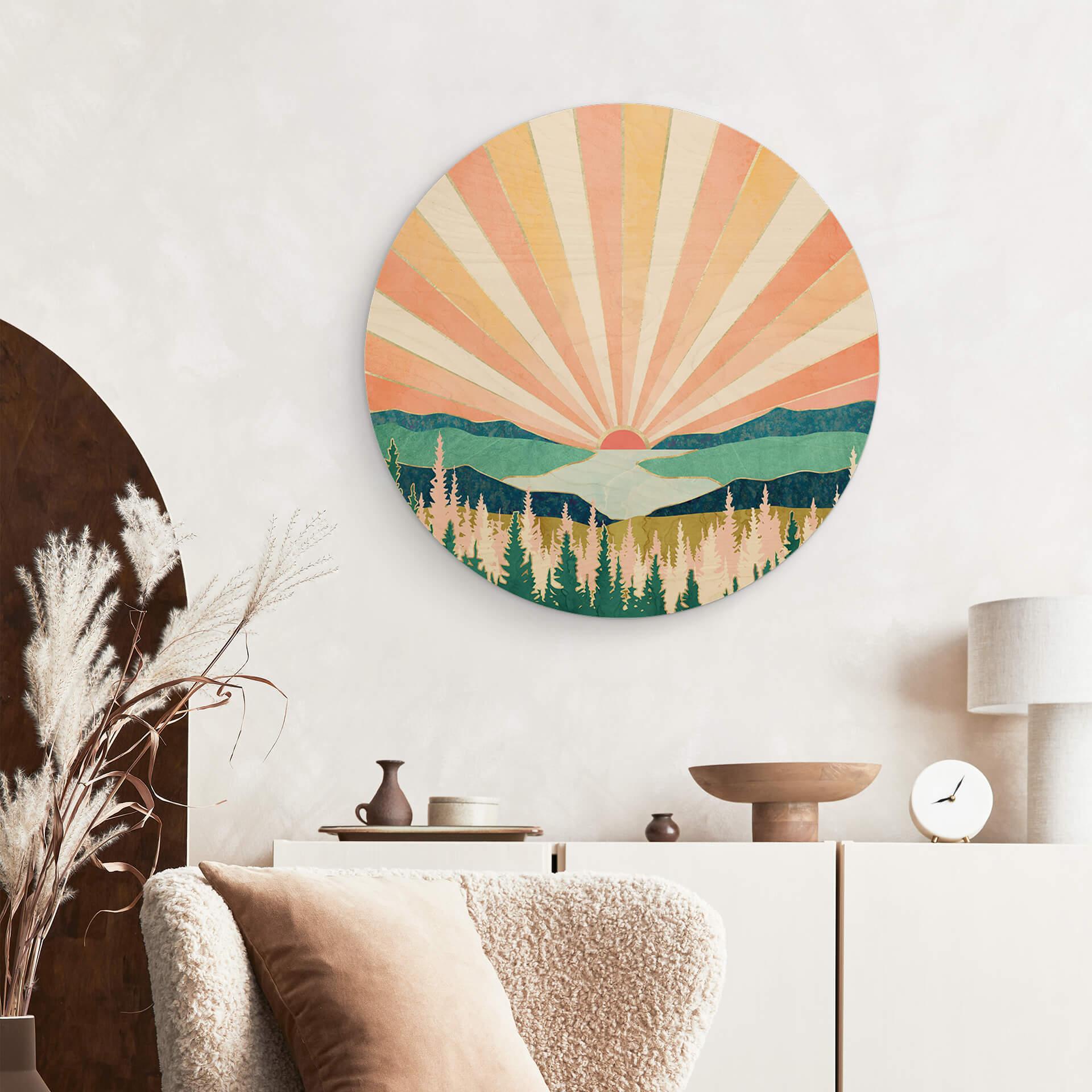 SpaceFrog Designs Billede af træ - Retro sommer - Rund