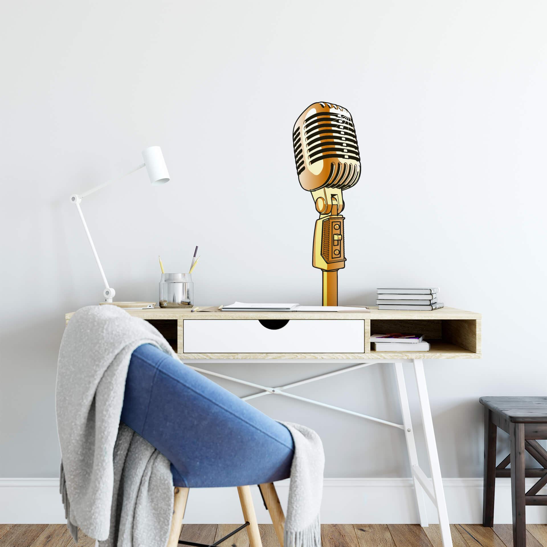 Wallsticker - Retro Mikrofon