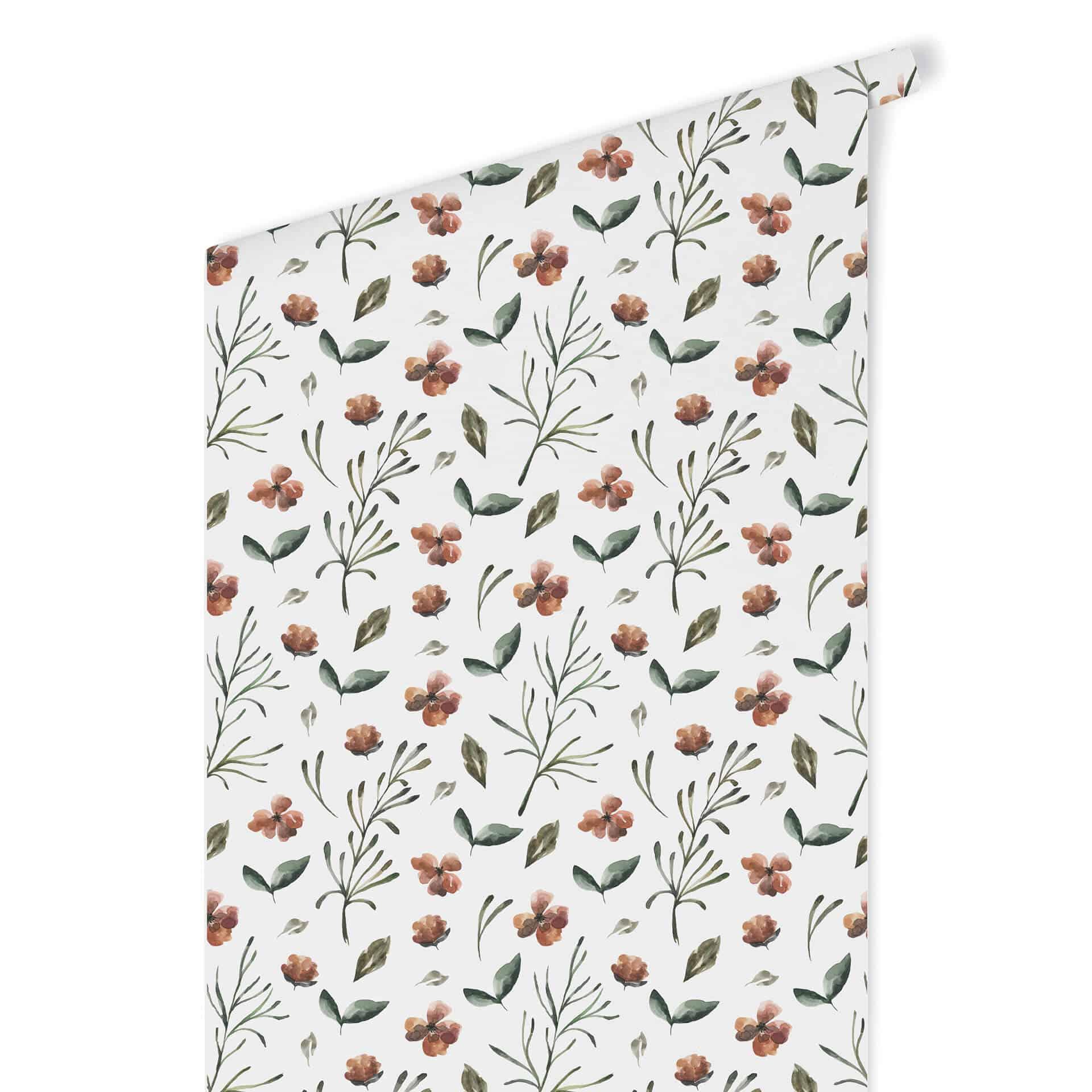 Patroonbehang Red Flowers