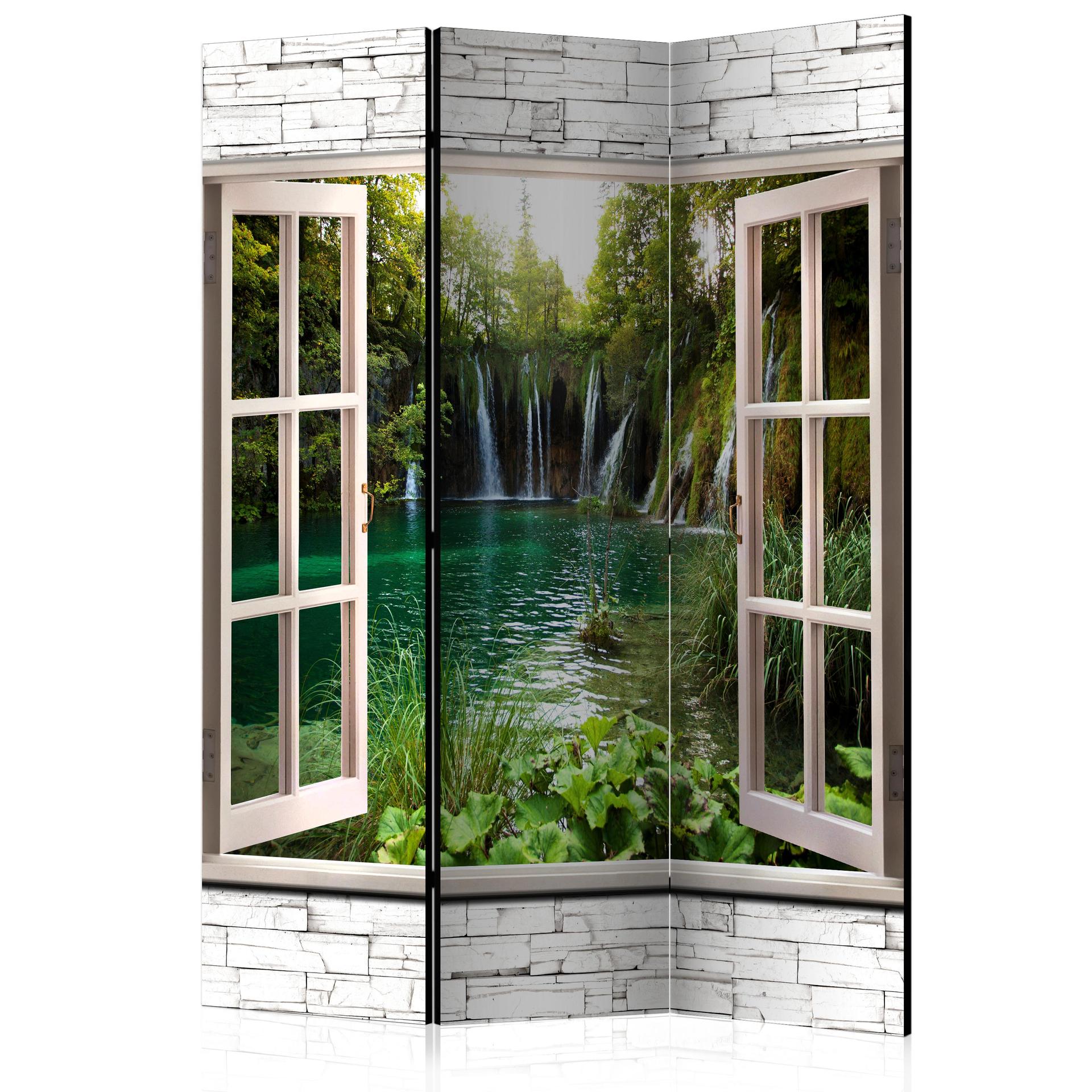 Screen room divider - Grøn skat, 3-delt