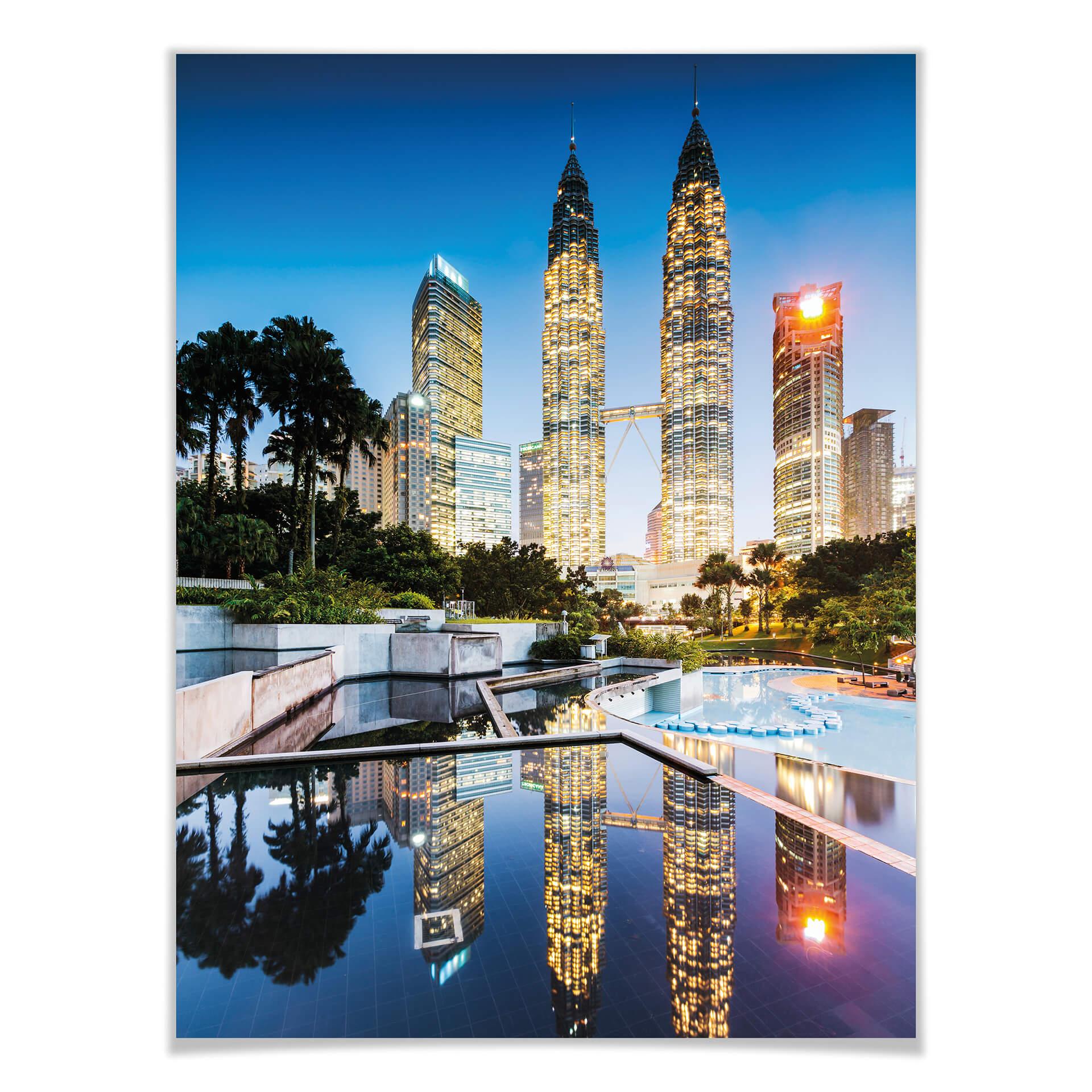 Plakat Colombo - Petronas Towers nocą