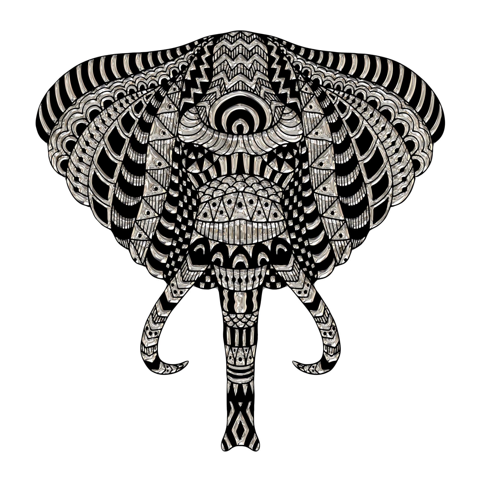 Wandtattoo Metallic Elephant 01