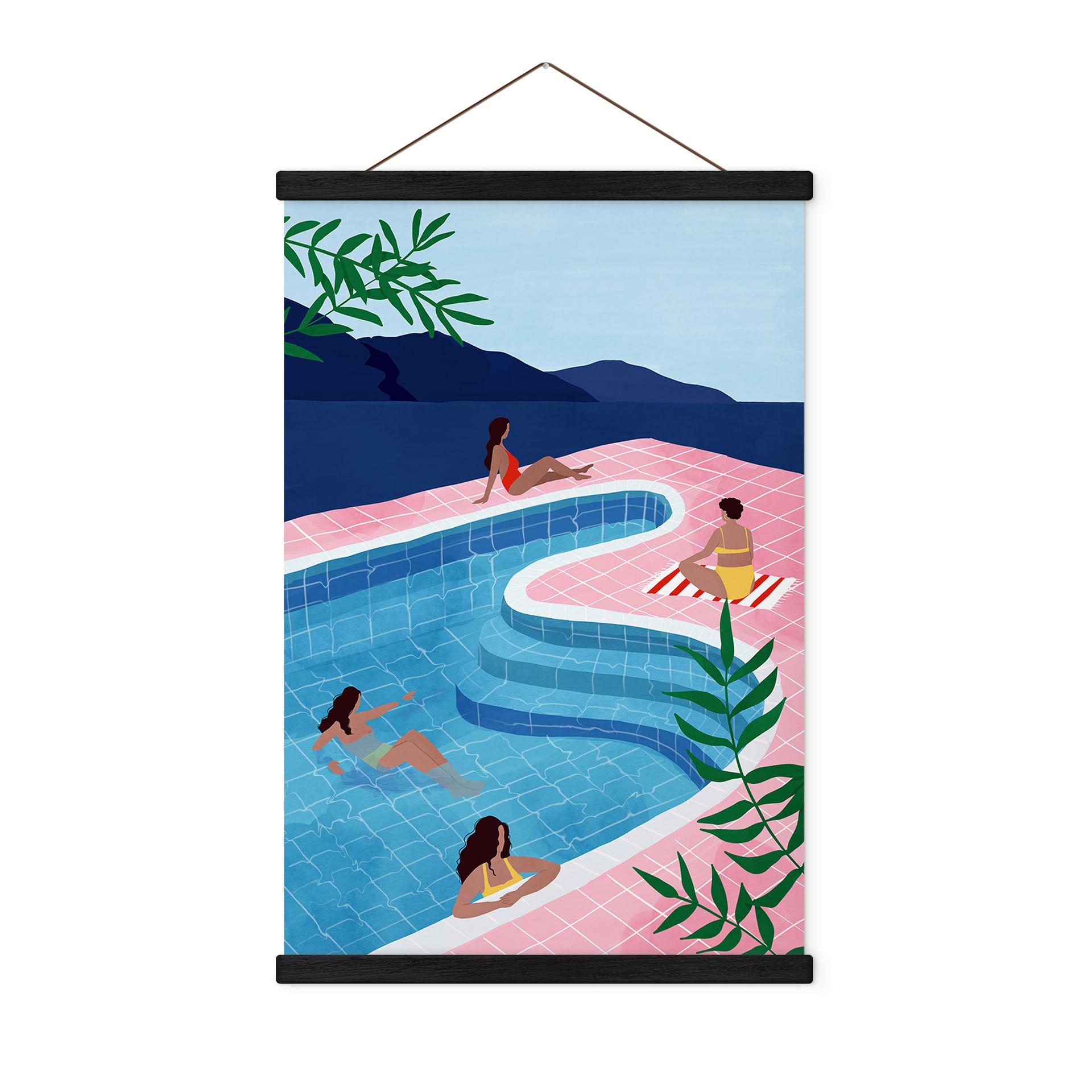 Tekstil plakat Afslapning ved poolen - Tomljanovic