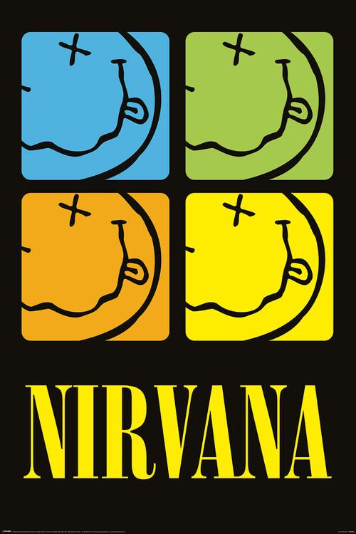 Poster, Filmposter Nirvana - Smiley Squares 61x91,5 cm