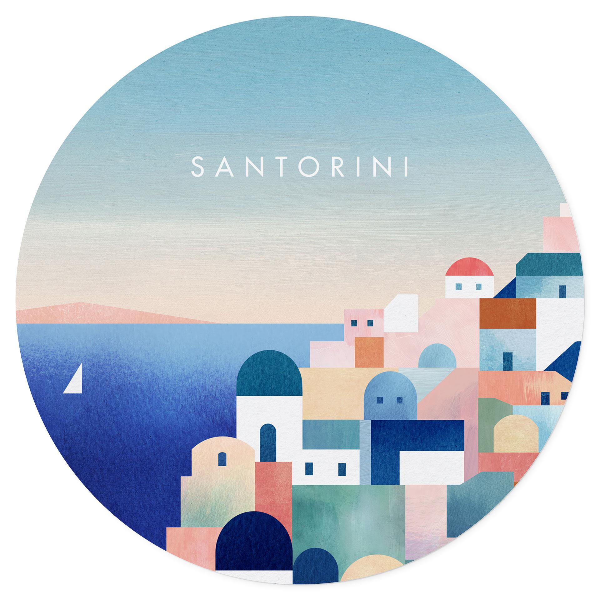 Vinilo decorativo casas Santorini - Rivers - Redondo