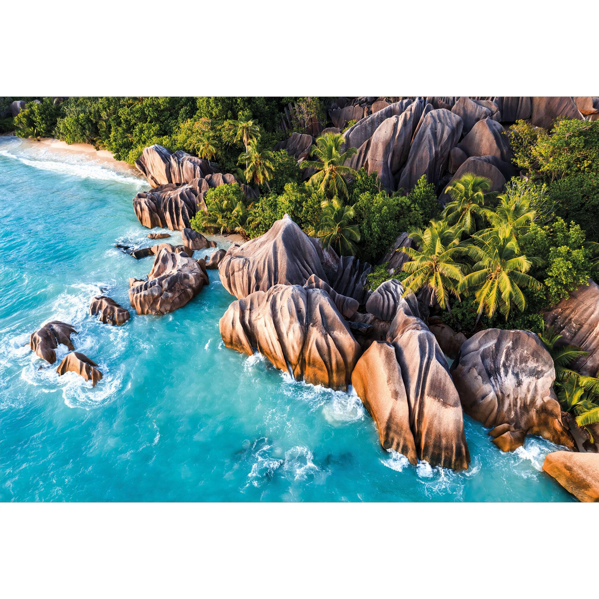 Fotobehang Tropische rotskust van de Seychellen - Colombo