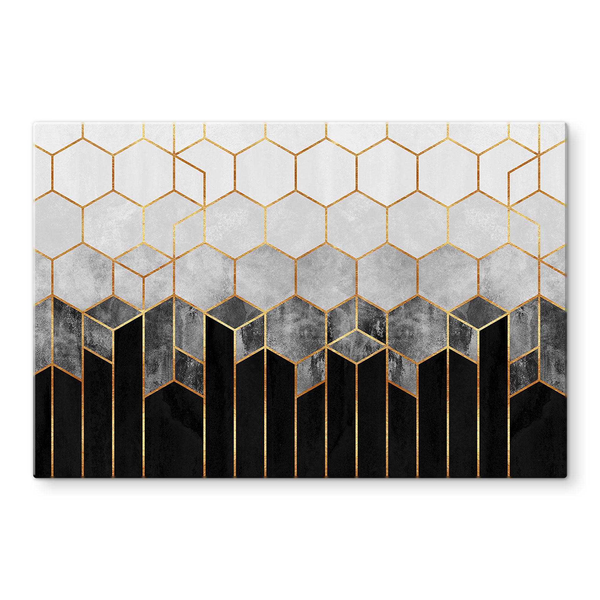 Stænkplade - Frederiksson - Hexagon: sort og hvid