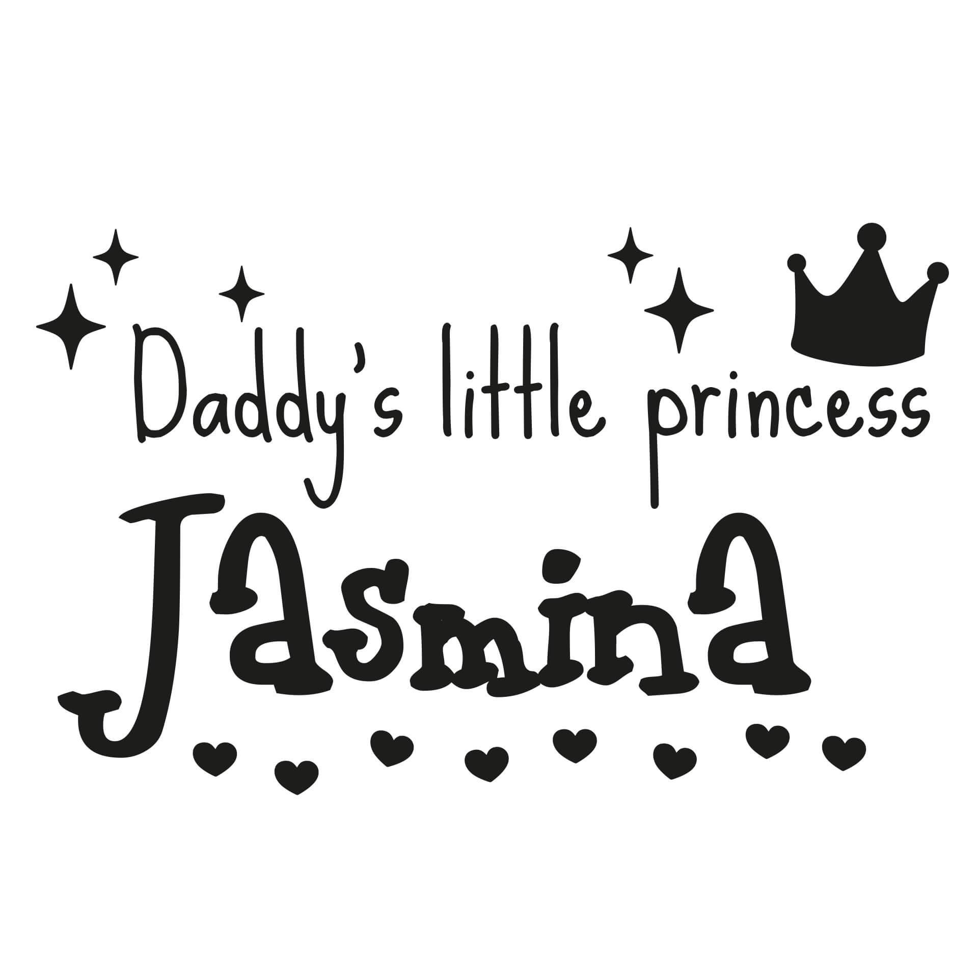 Muursticker Naam +  Daddy's little Princess
