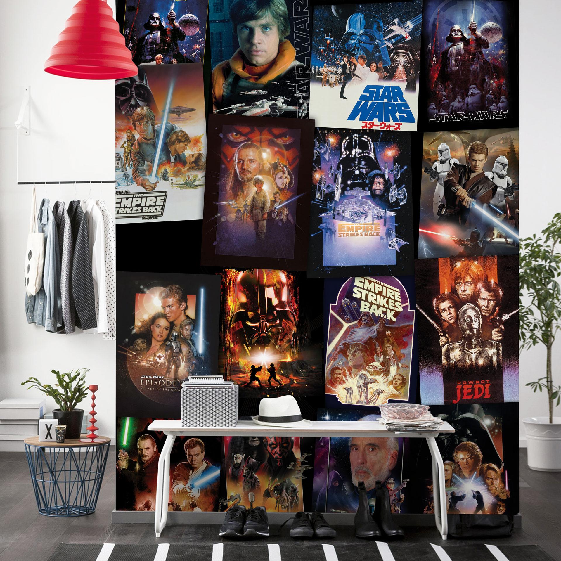 Tapetpanel i fleece -  Star Wars Posters Collage