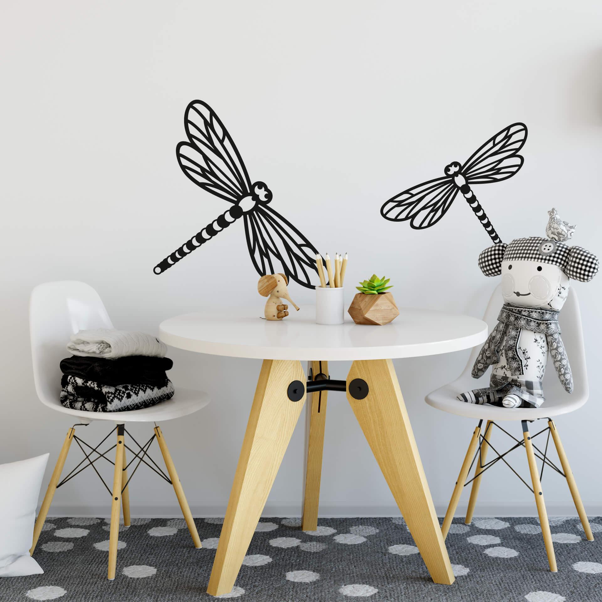 Muursticker origami libelle
