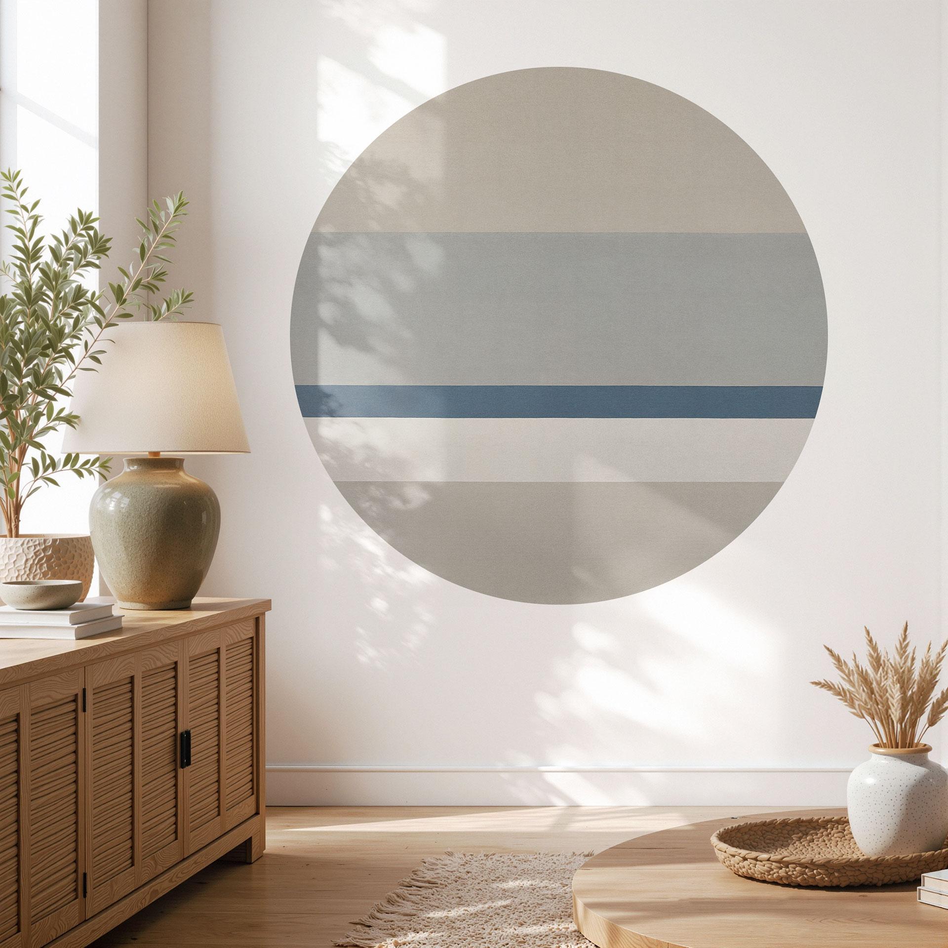 Sticker mural Agnes Balance - Rayures horizontales - Sir Edward x Grigory Gladarev - Rond