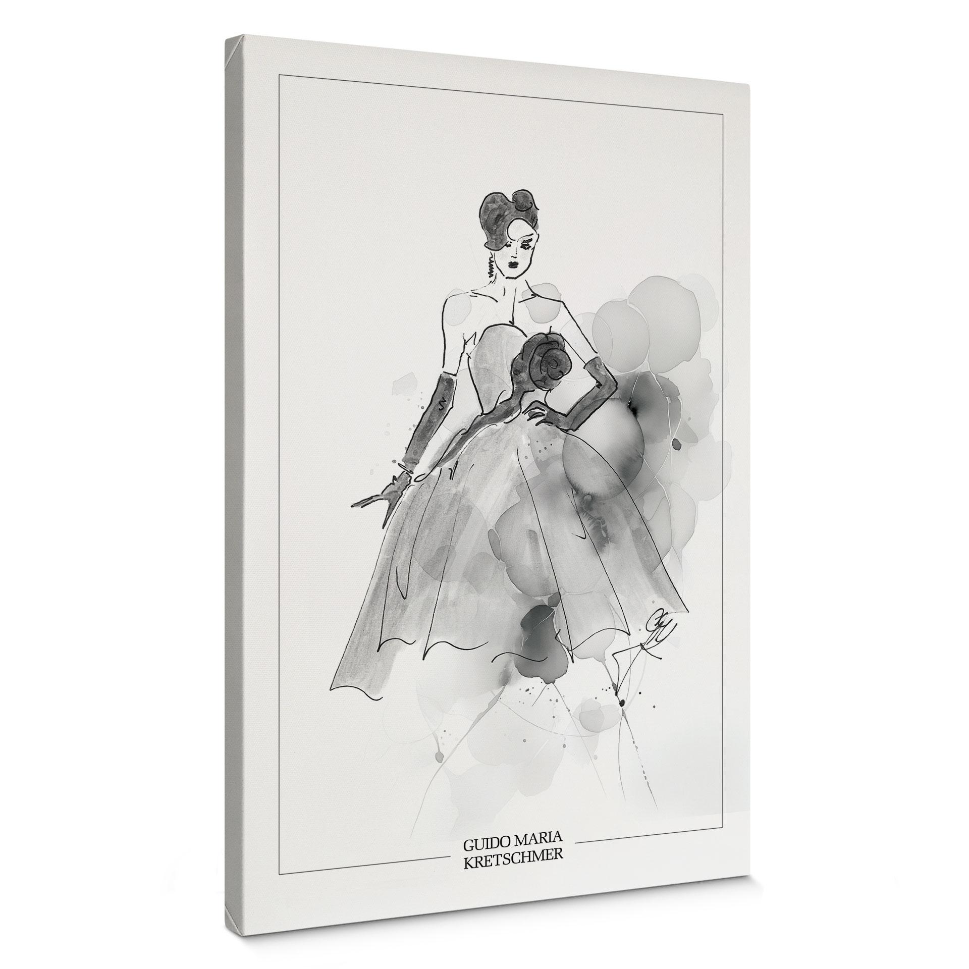 Leinwandbild Audrey in Schwarz-weiß - Guido Maria Kretschmer Kollektion - 40x60 cm