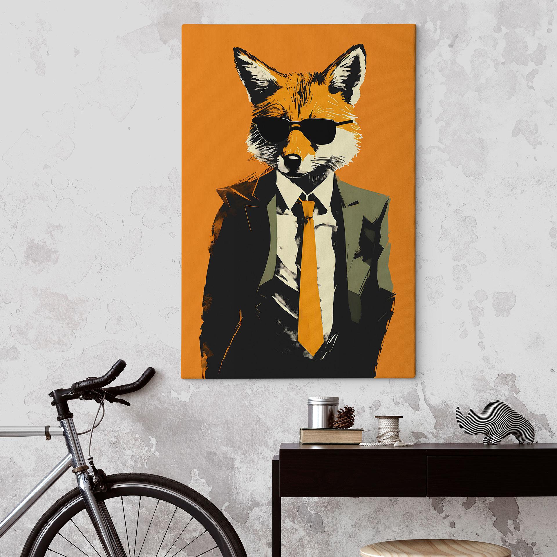 Canvas Coole vos in een pak - Magnusson