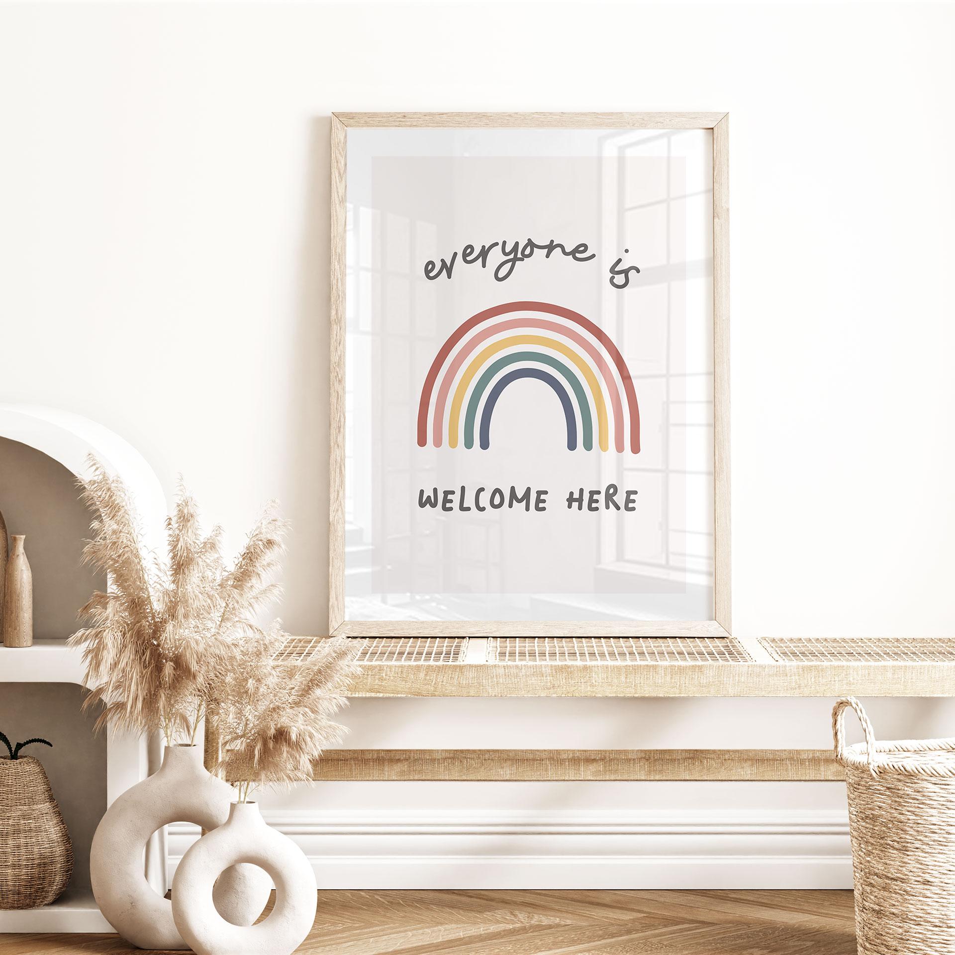 Spruch Poster Everyone is welcome here - KsanaKalpa