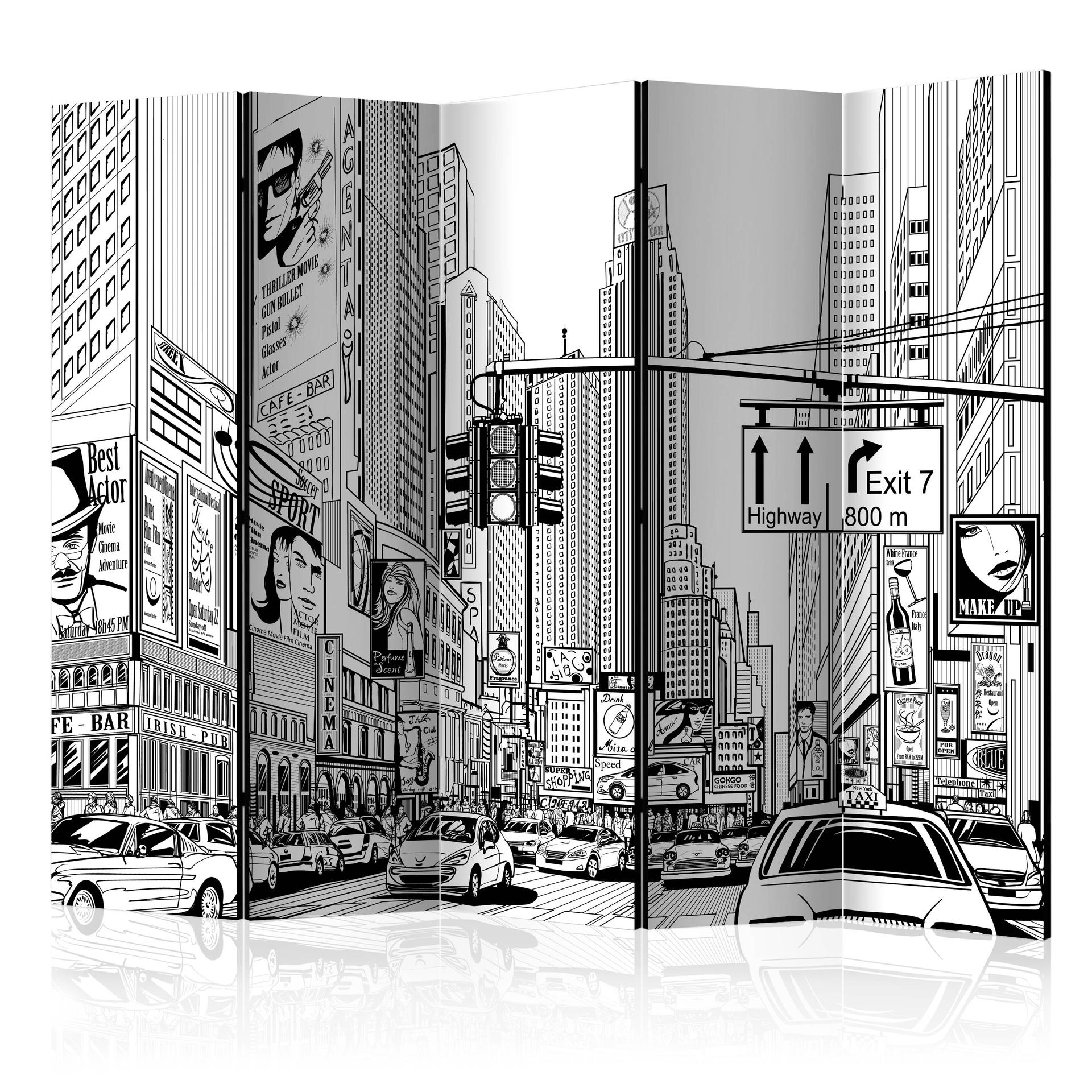 Divisorio per sala - Strade di New York, 3 pezzi