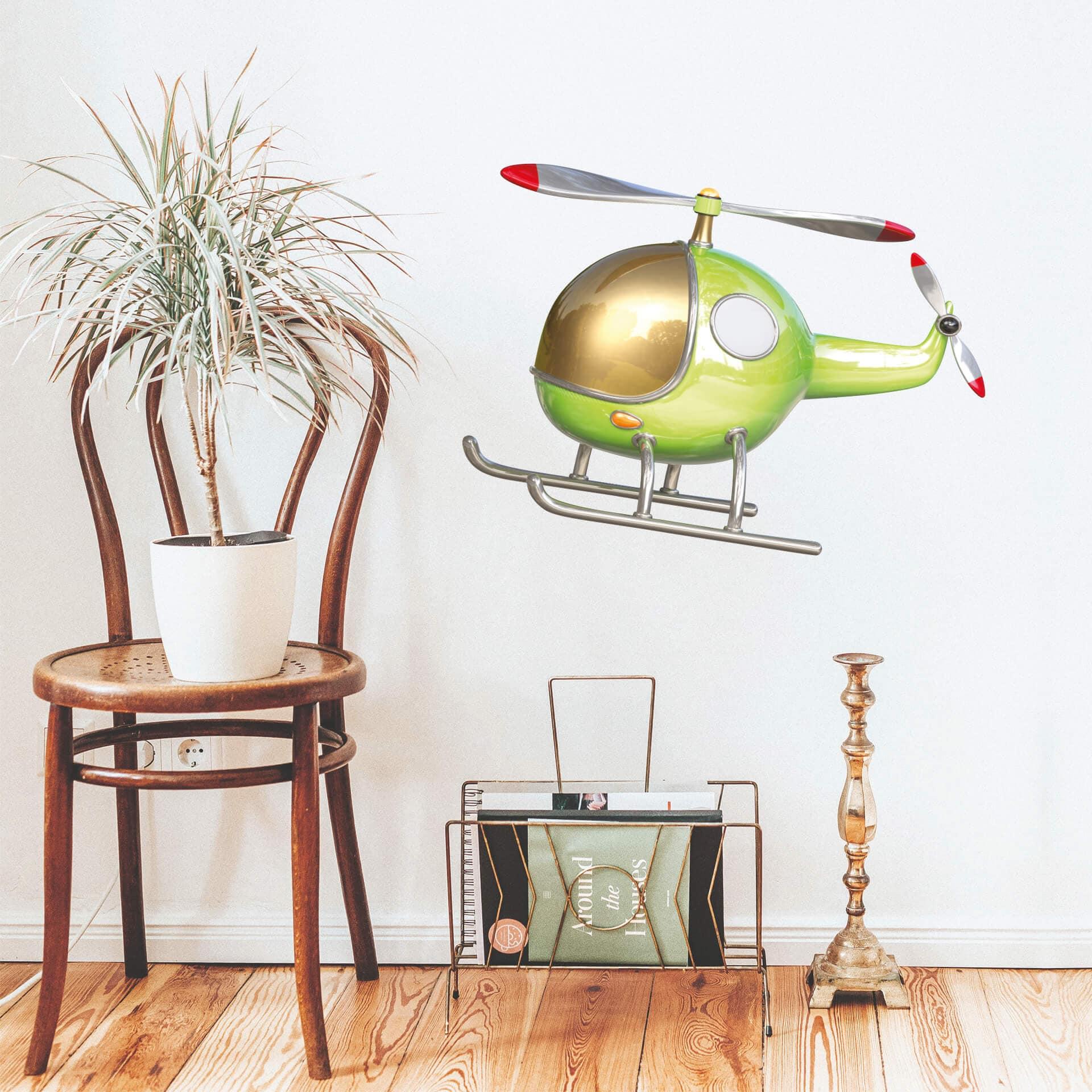 Wallsticker - Michel Agullo - Helikopter Grøn