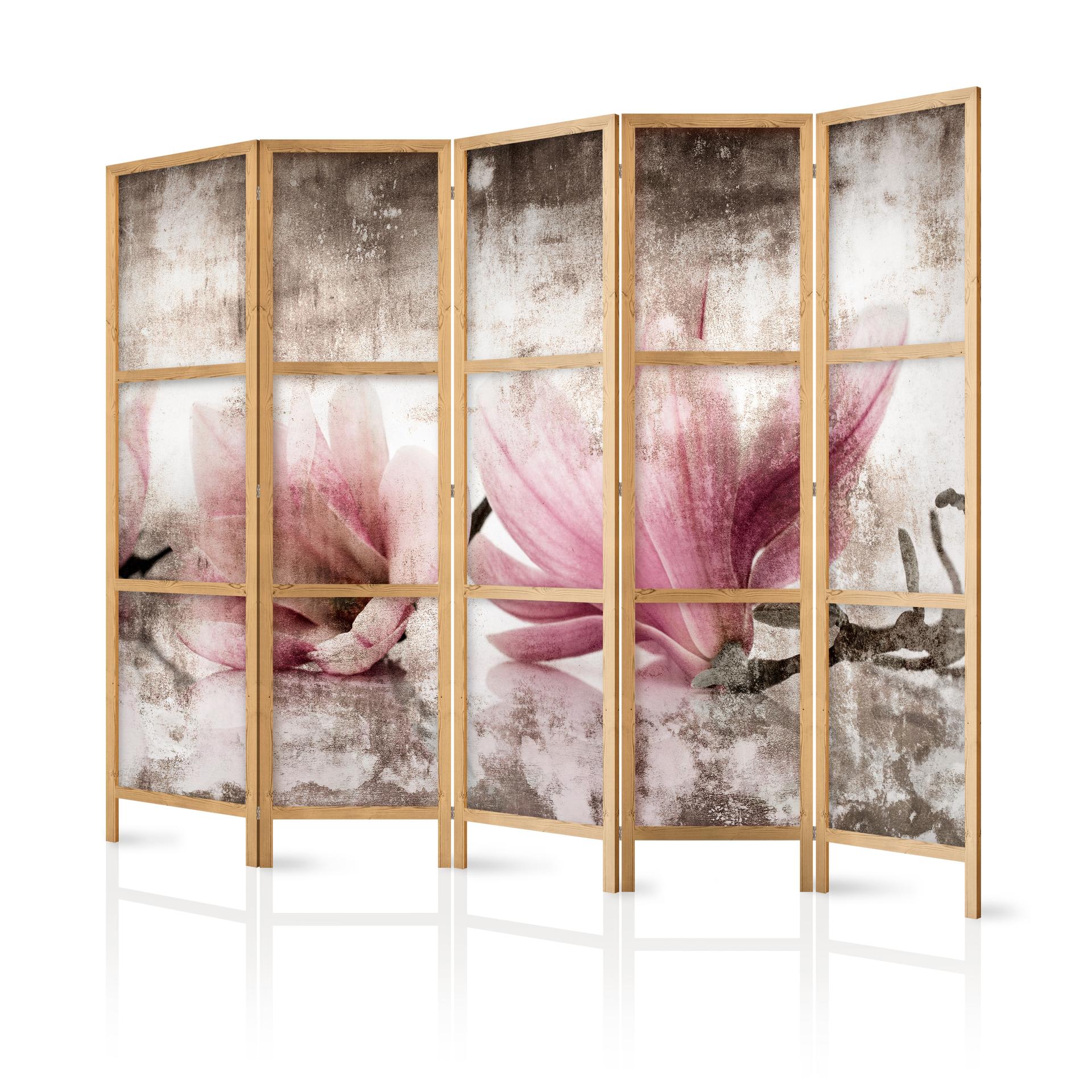 Parete divisoria giapponese - Magnolie retrò, 3 pezzi