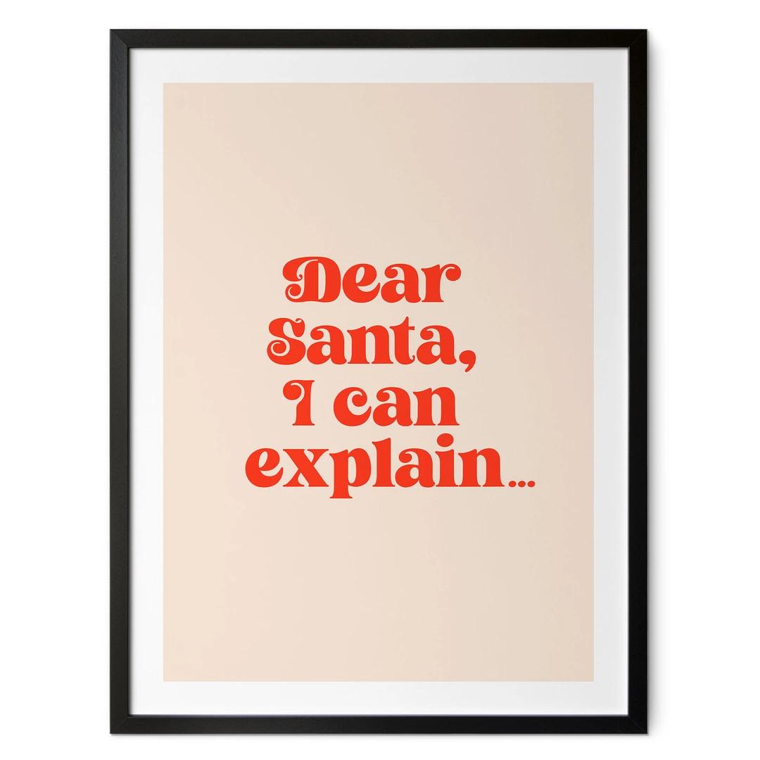 Juleplakat - Kære julemand, jeg kan forklare... - Prints by Ayleen