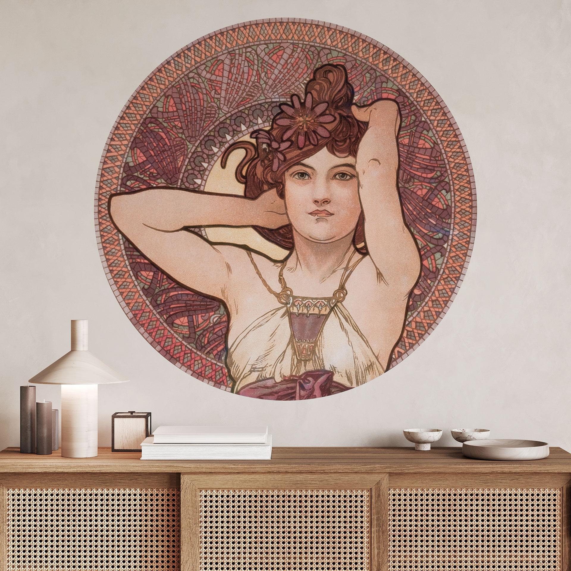 Mucha Wallsticker - Ædelsten: Ametyst - Rund