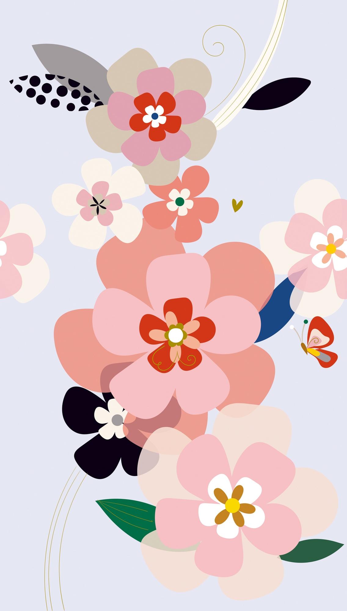 bloemen behang bont roze - vliesbehang bloem Livingwalls - mat en glad