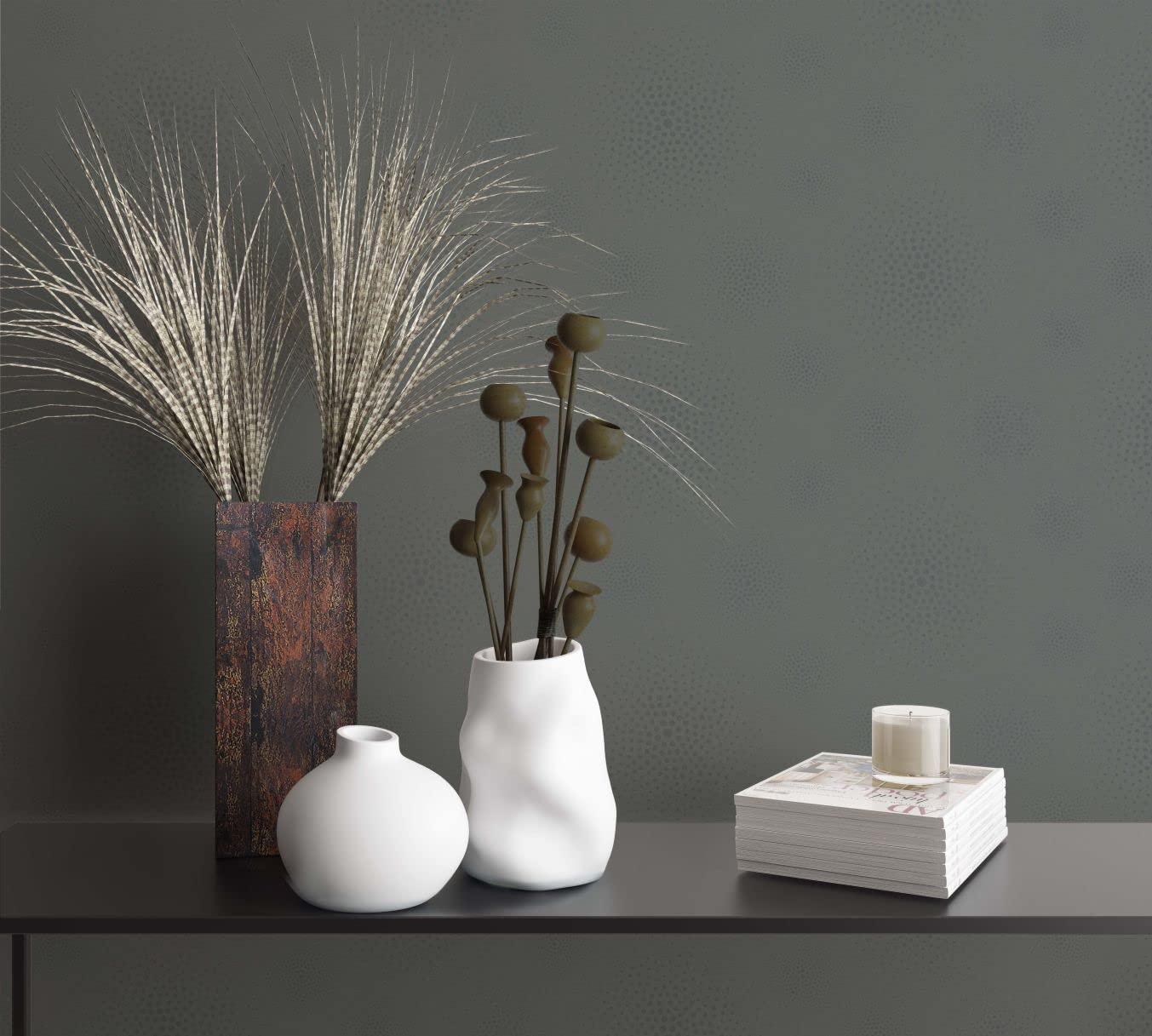 Vliestapete Struktur Punkte Modern, Romantisch, Shabby Chic in Anthrazit
