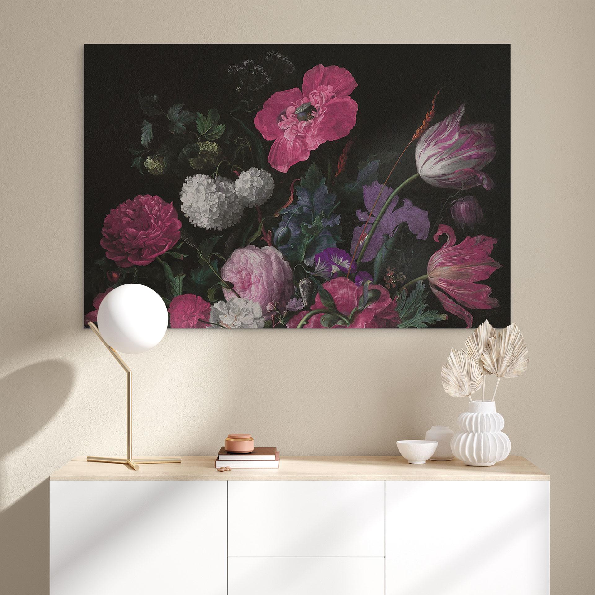 Billede Blomsterbuket i mignon-stil - Bloomery Decor – print på aluminium (Alu-Dibond)