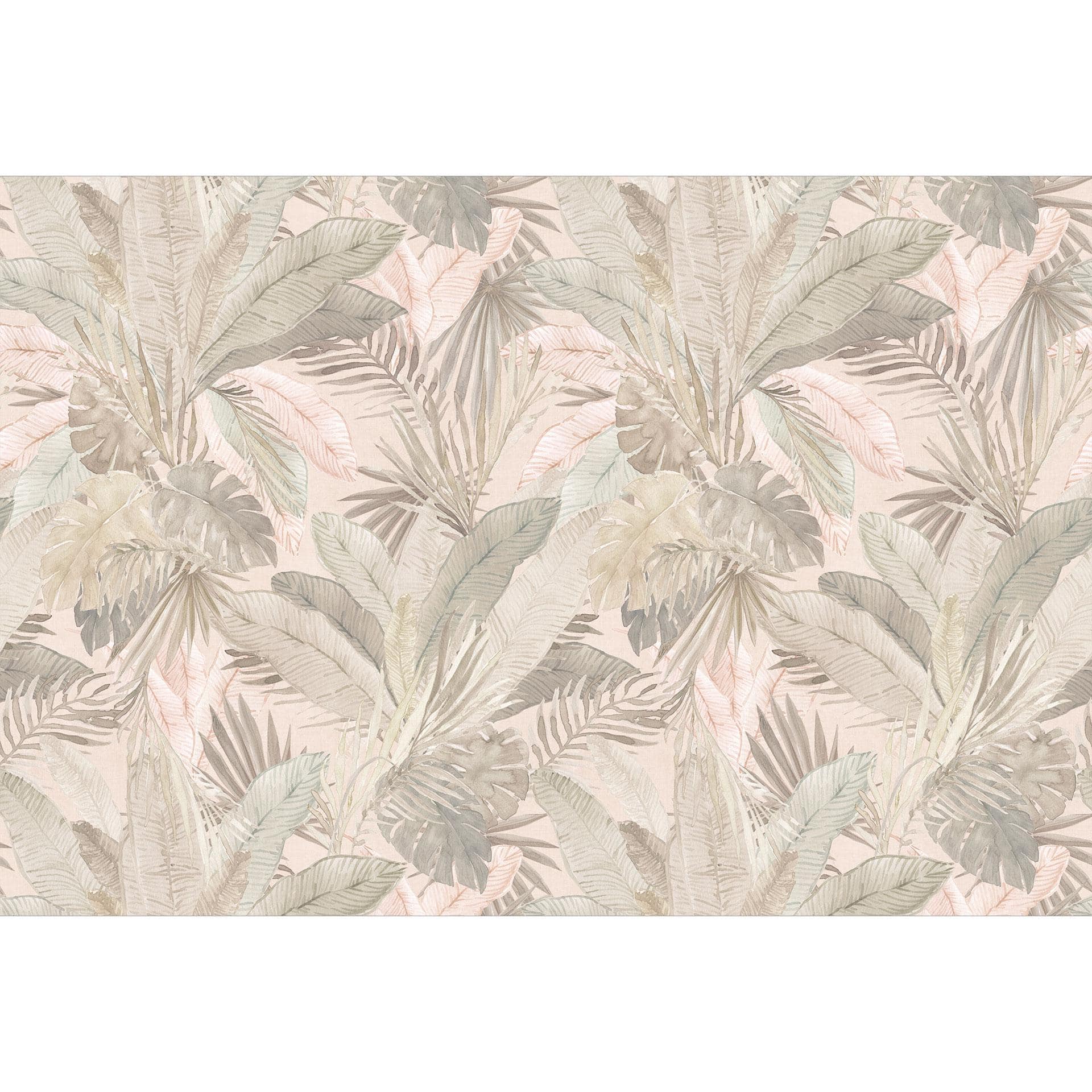 Tropische bladeren in de jungle pastel Fotobehang - Bloomery Decor