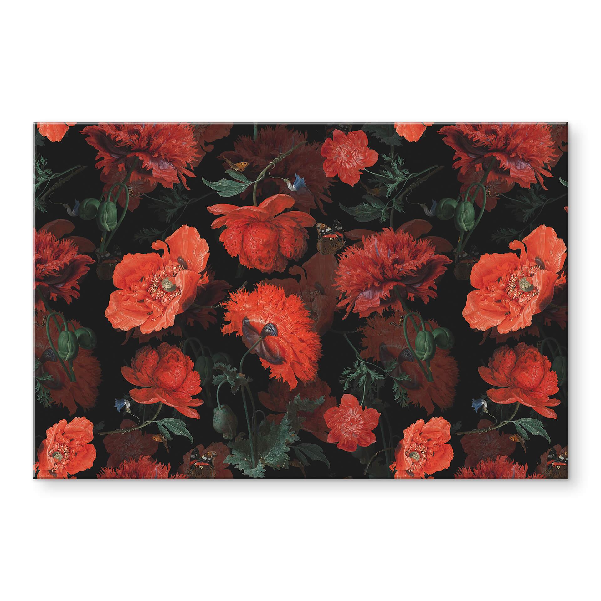 Akrylbillede UN Designs - Røde blomster