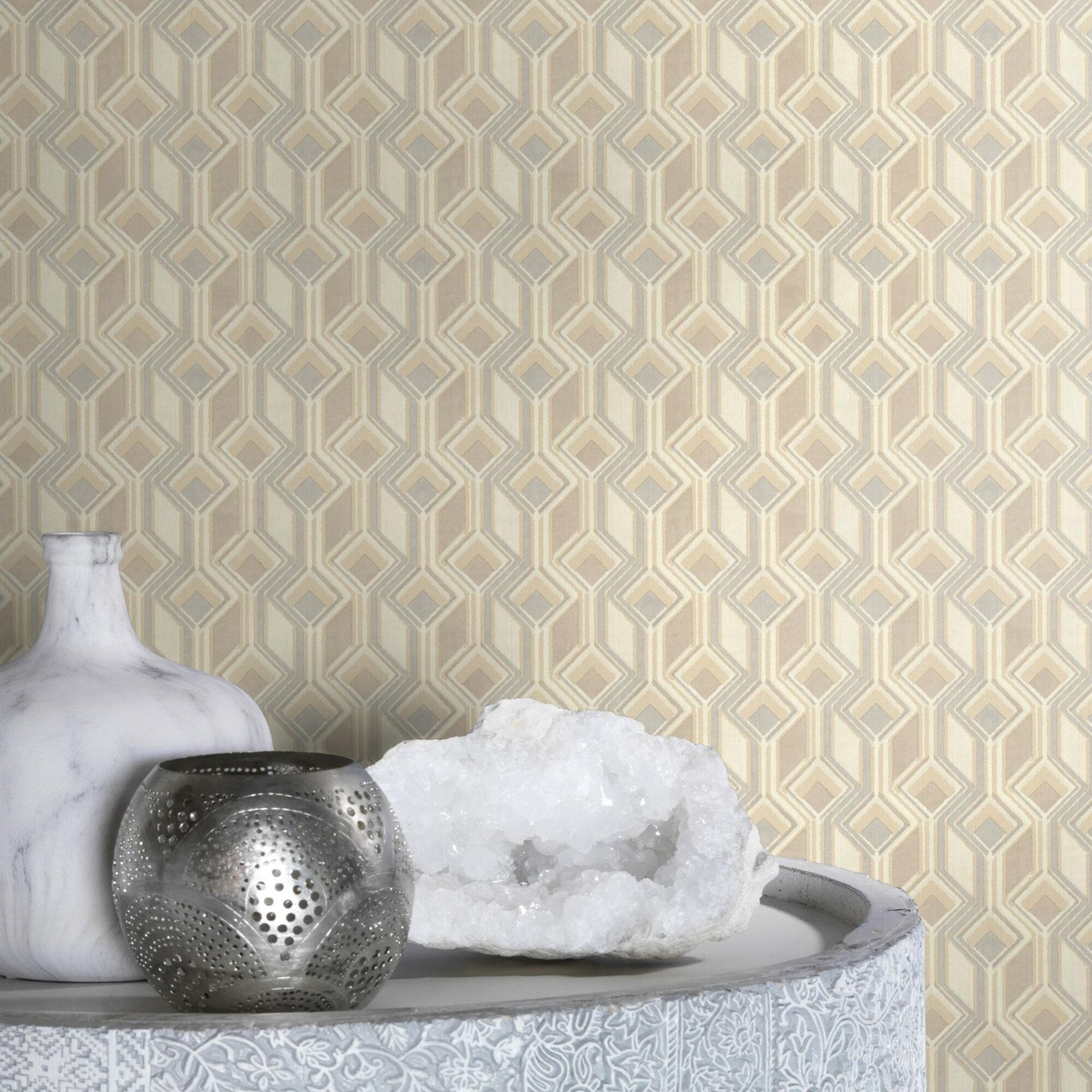 Rasch non-woven tapet, tapet i indisk stil taupe