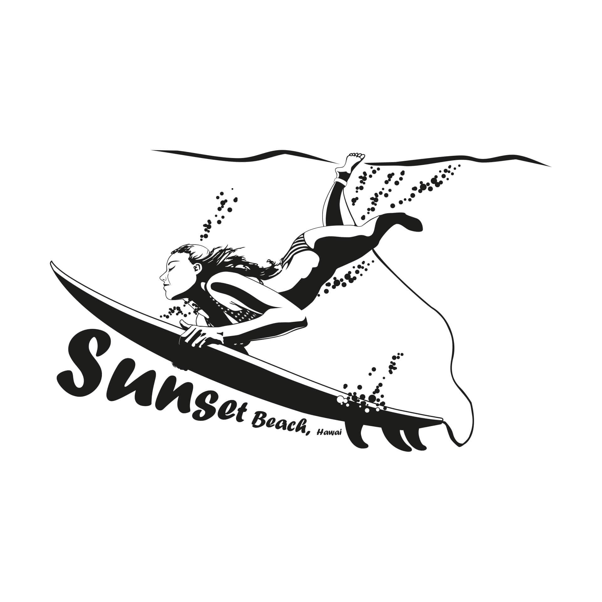 Wandtattoo Surfing Girl