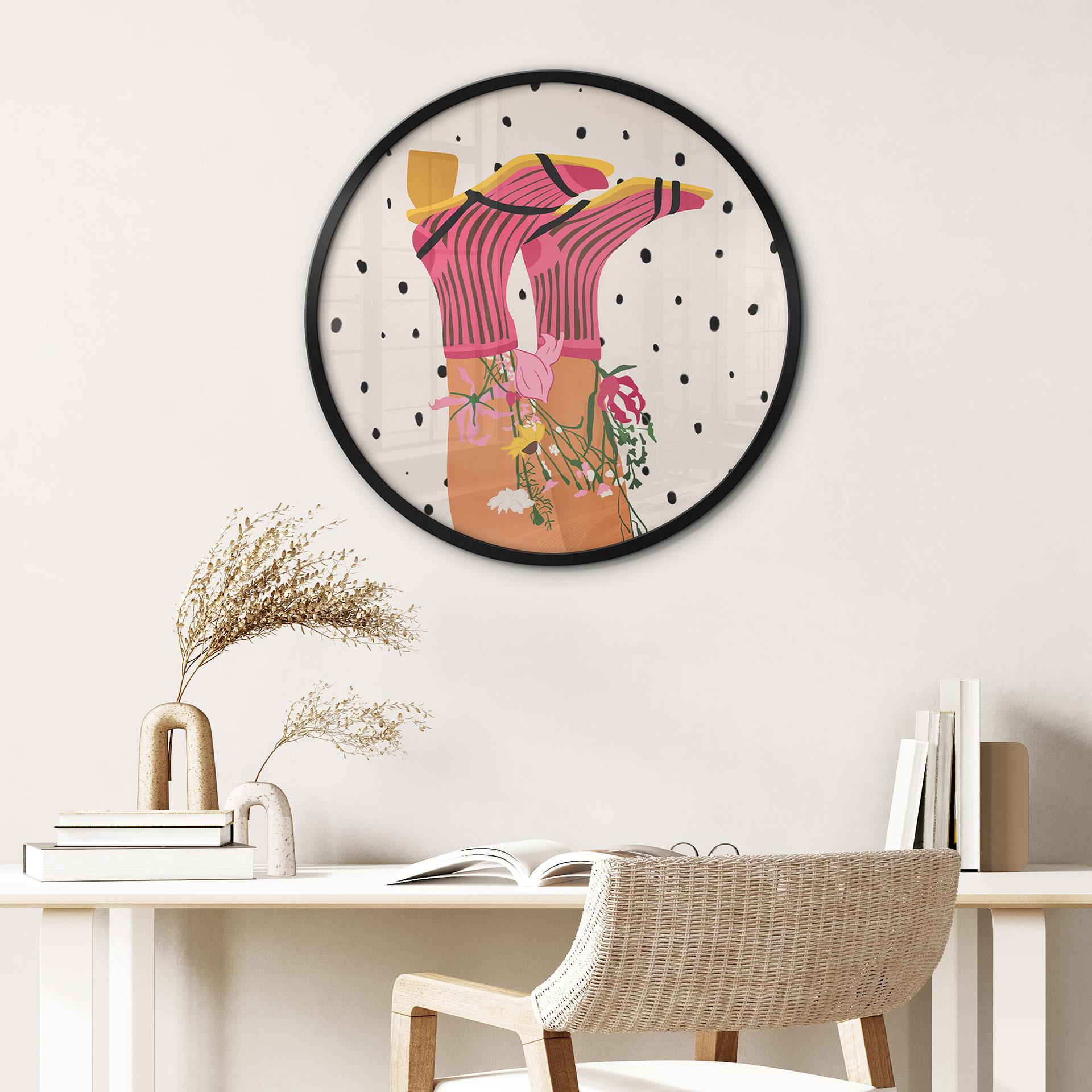 Plakat sokkekærlighed møder flower power - Mokate - Round