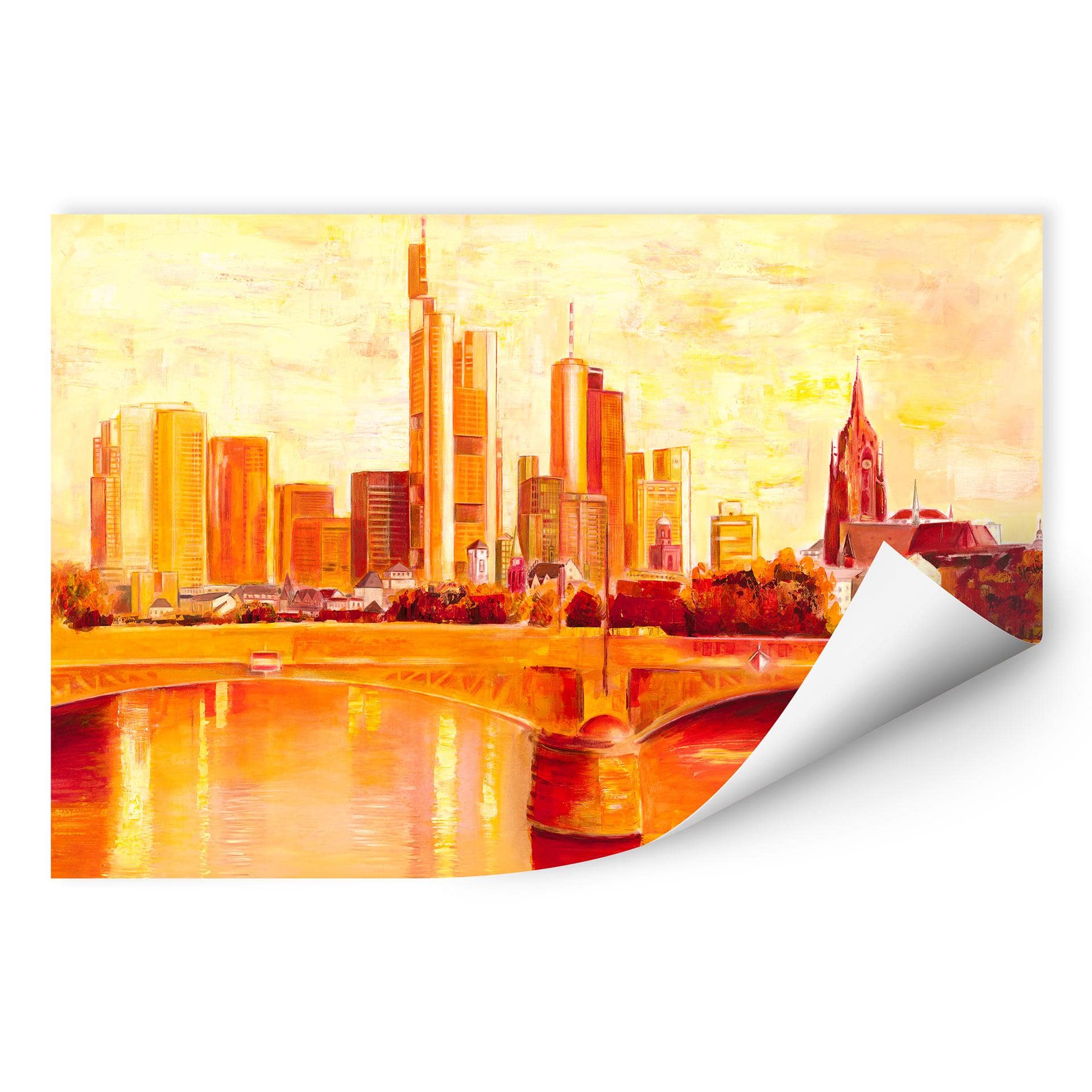 Zelfklevende Poster Schüßler - Skyline Frankfurt