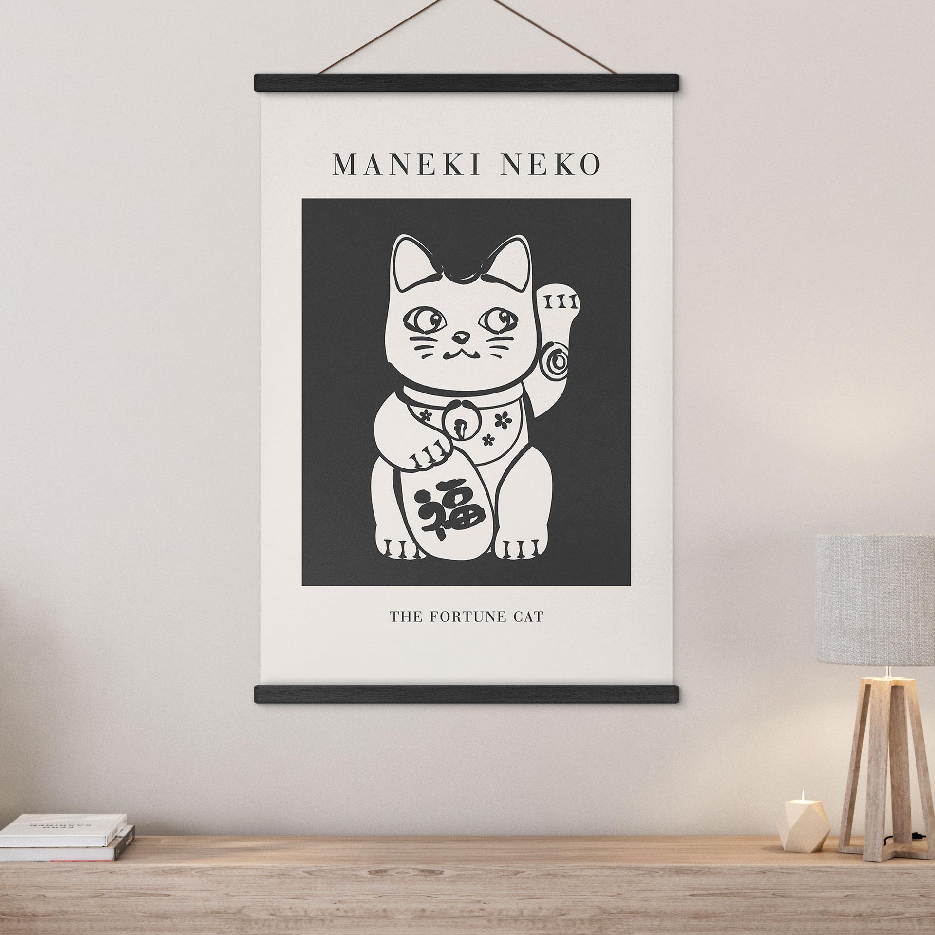 Obraz tkaniny Maneki Neko - Szczęśliwy kot - KsanaKalpa