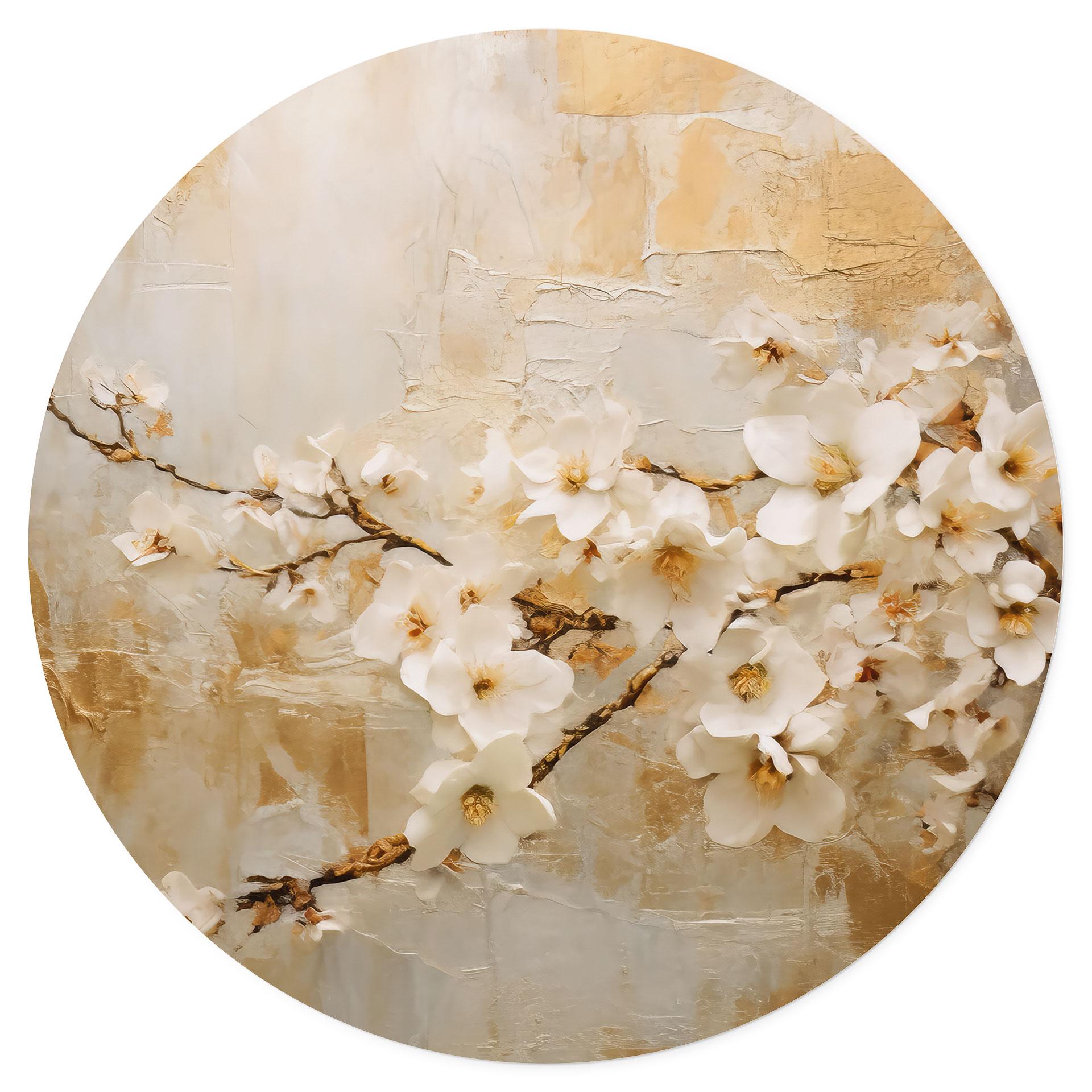 Wallsticker Grenblomster på vintage guld - Paksoylu