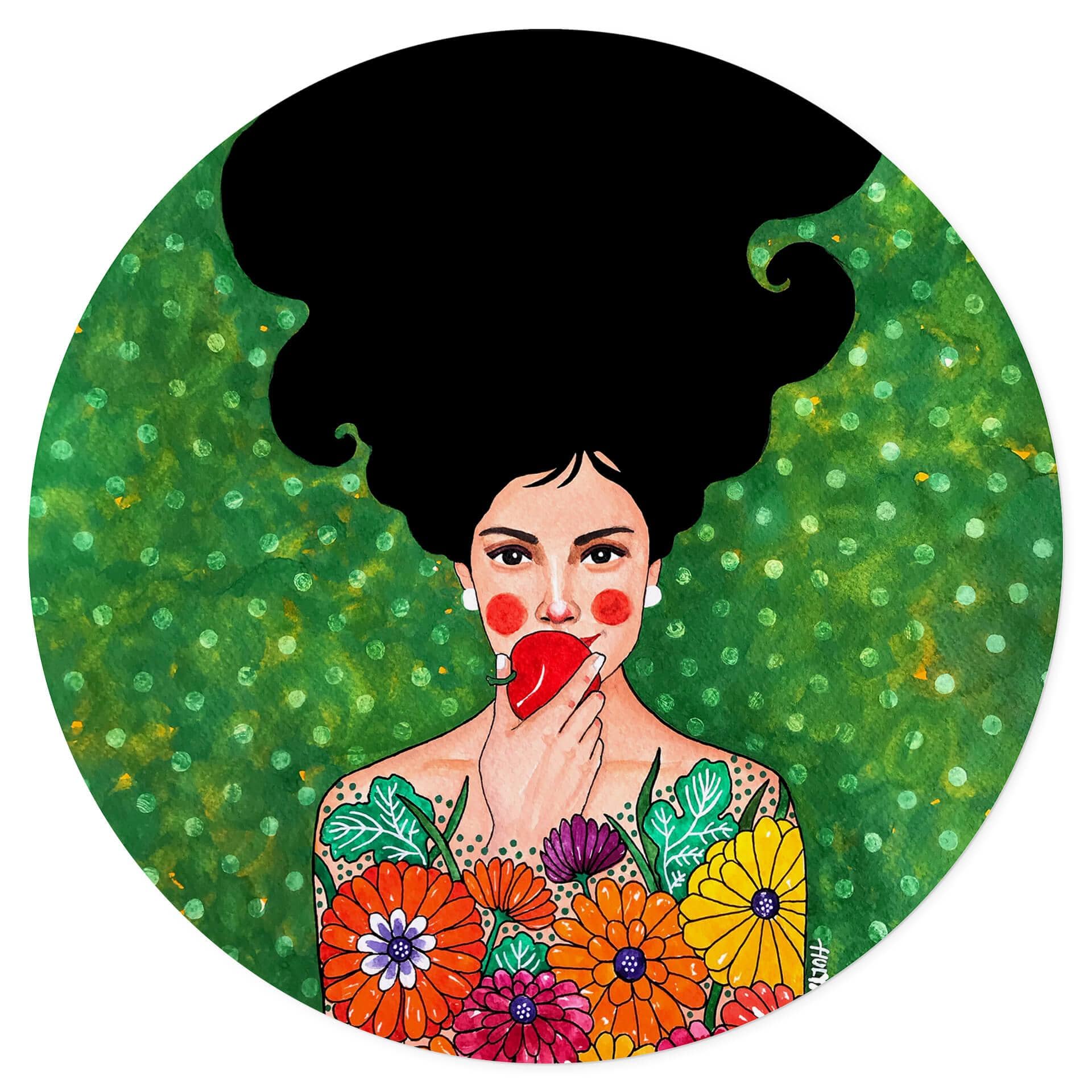 Vinilo decorativo La manzana roja redonda - Hülya