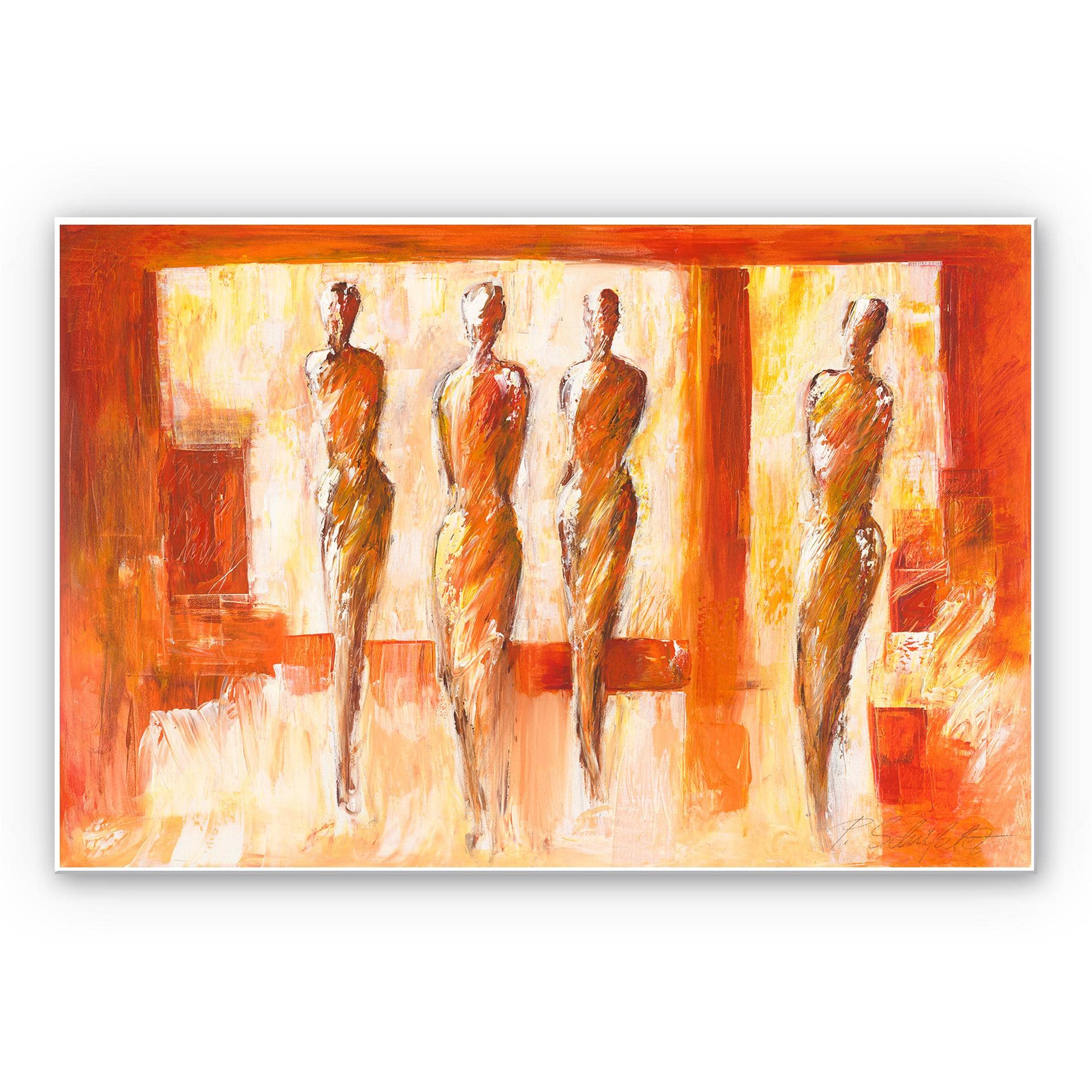 Tableau Forex - Schüßler - Quatre personnages en orange
