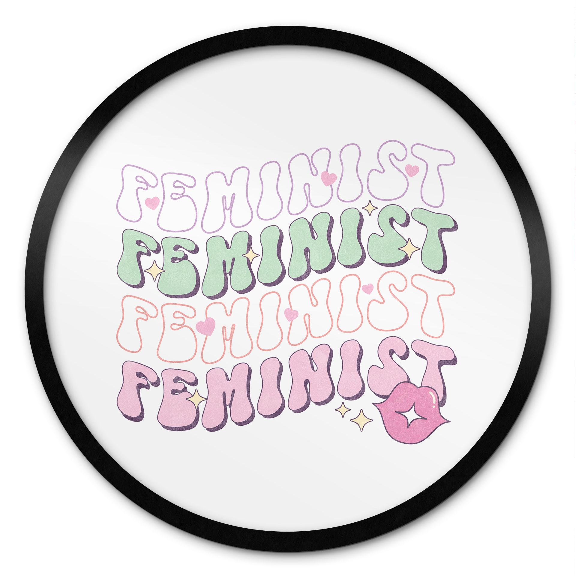 Plakat Feminist Kiss Mouth Pop Art - Rund