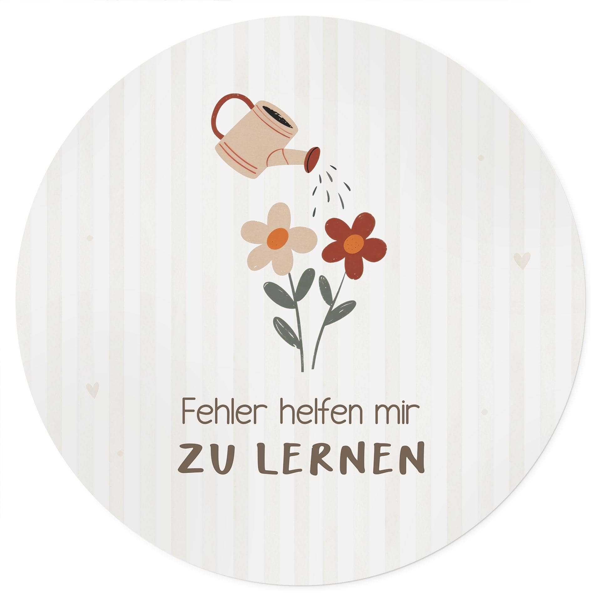 Rundes Wandtattoo mit Gießkanne - Kraftsatz 'Fehler helfen mir zu lernen' fürs Kinderzimmer