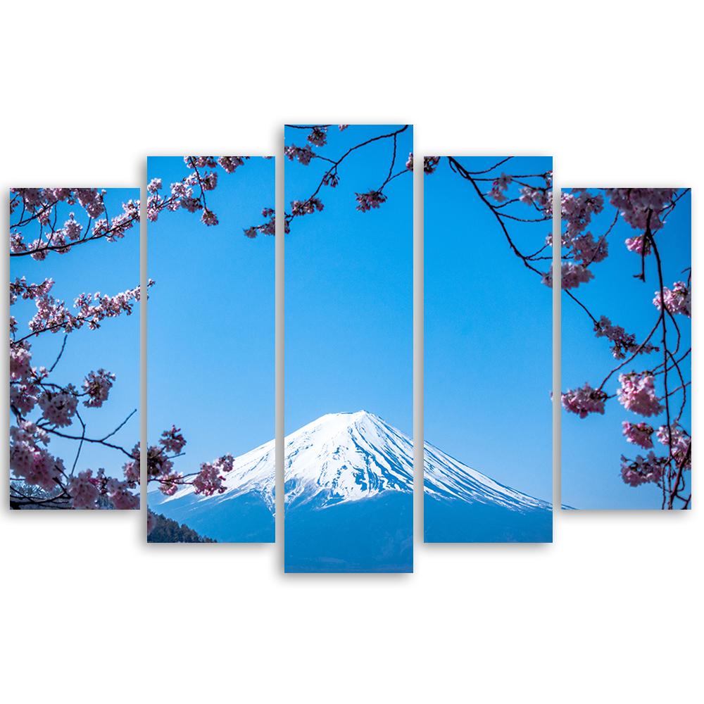 Lærred print 5 dele, Mount Fuji