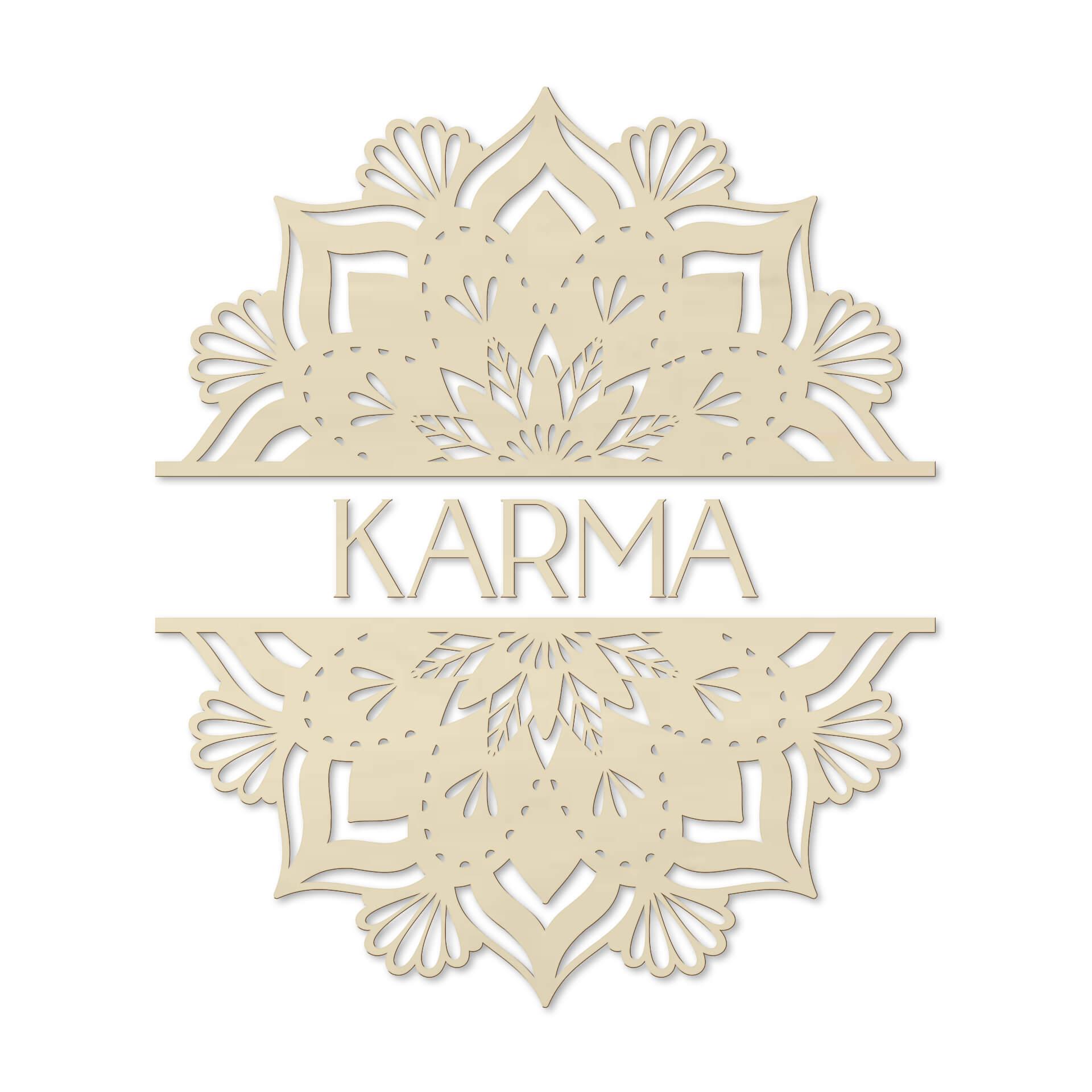 Decoro in legno - Mandala Karma