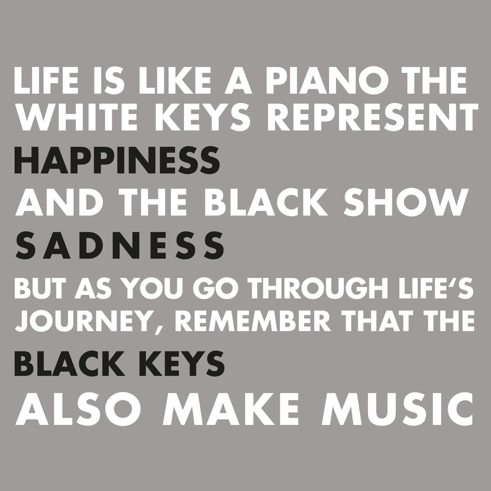 Adesivo Murale Life is like a piano...