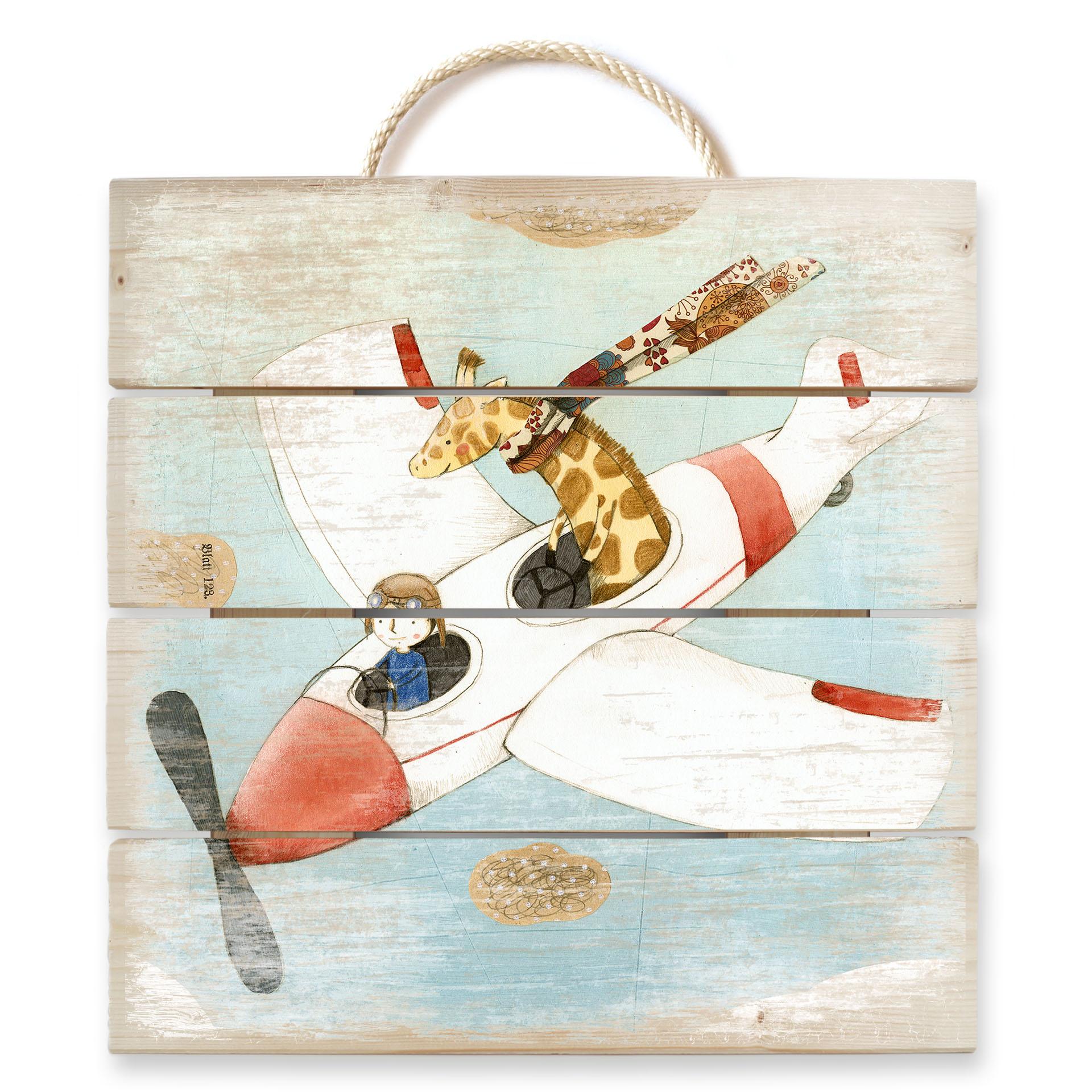Cuadro de madera Loske - Vuelo - 40x41,5 cm