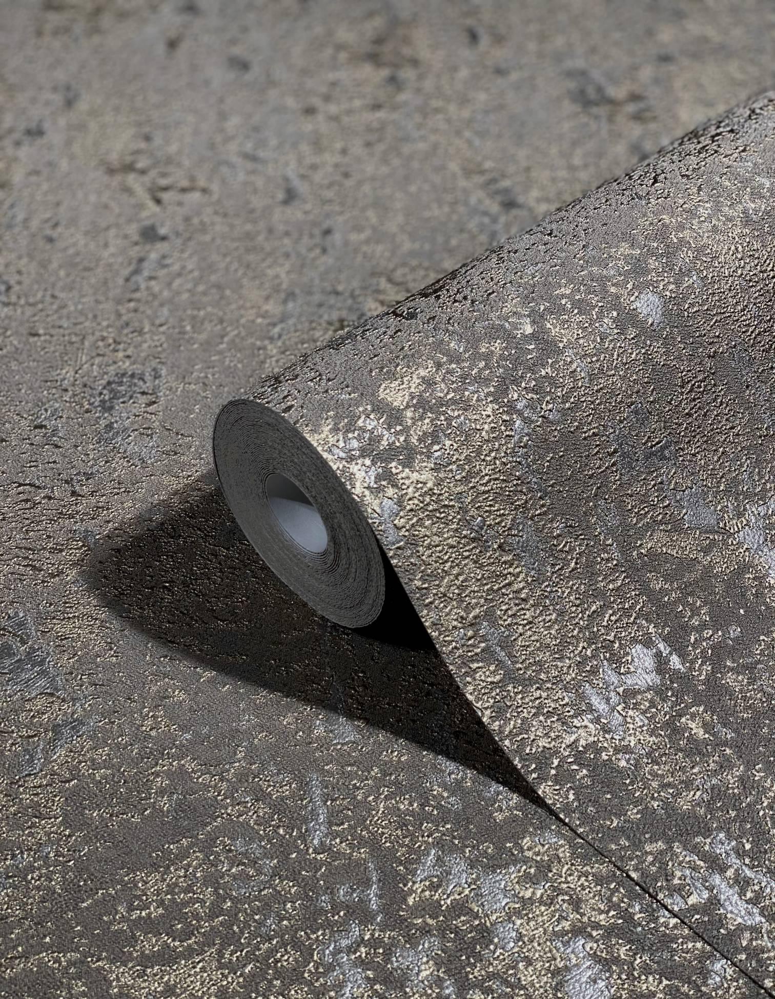structuurvliesbehang bruin, goud