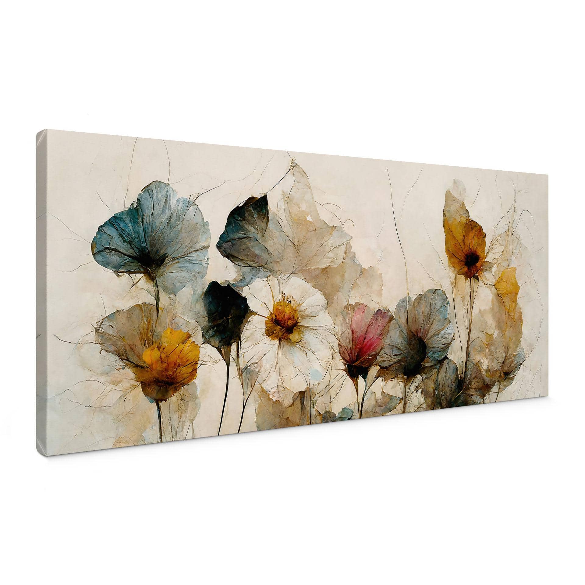 Canvasbillede Buket af tørrede blomster - Treechild - Panorama