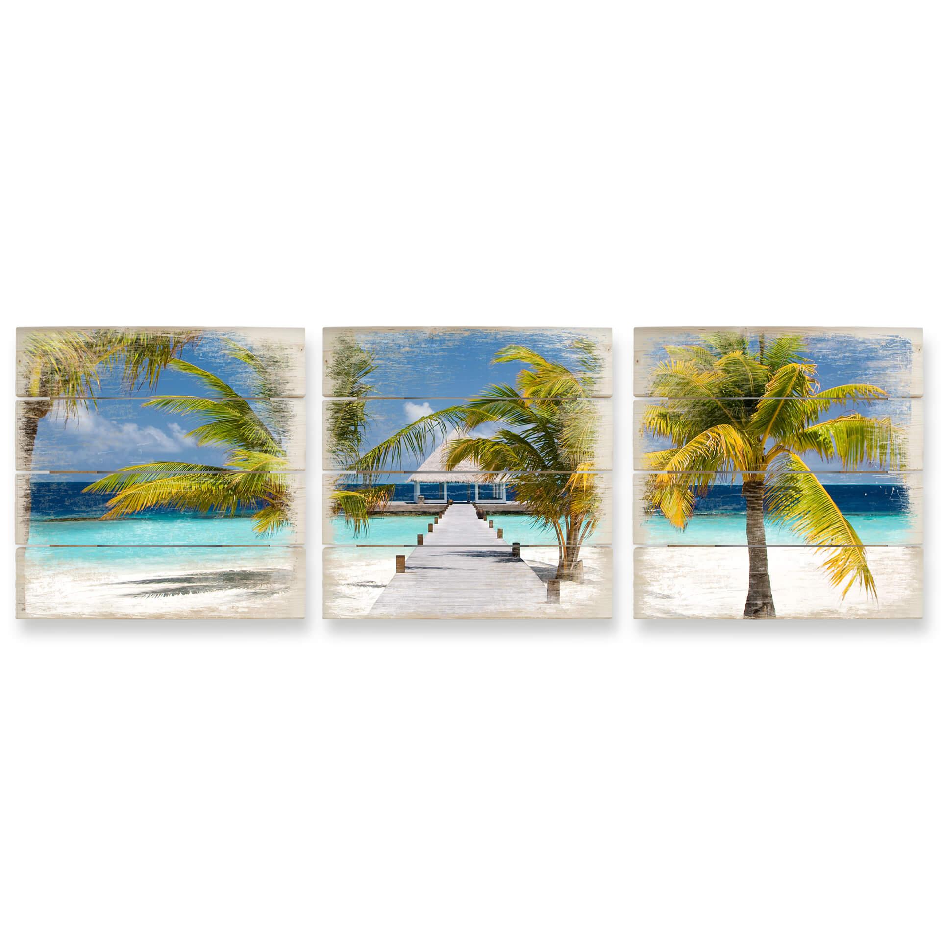 Paradis panorama - Print på træ