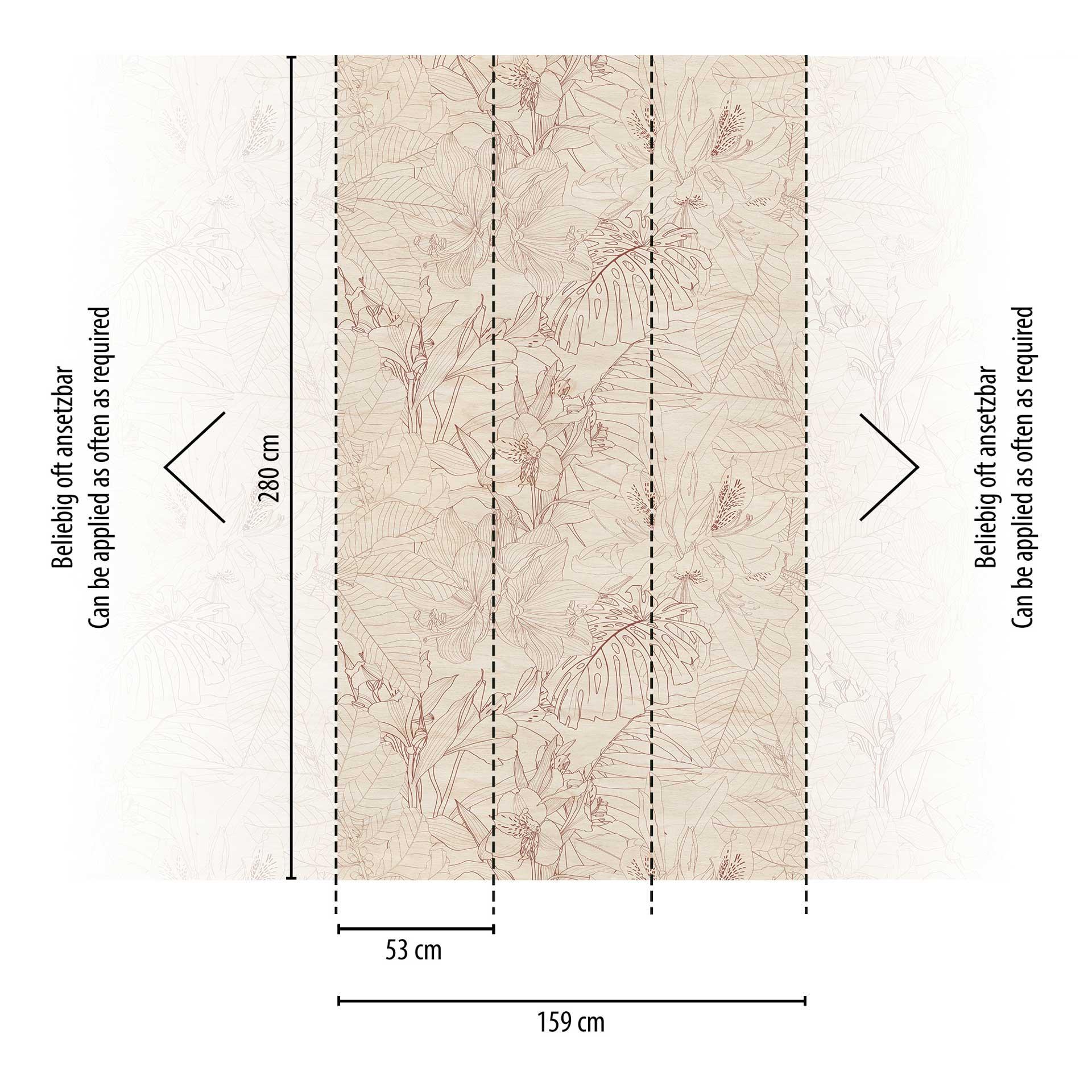 Bloemen behang beige - vliesbehang met fijn bloemenpatroon voor woonkamer & slaapkamer