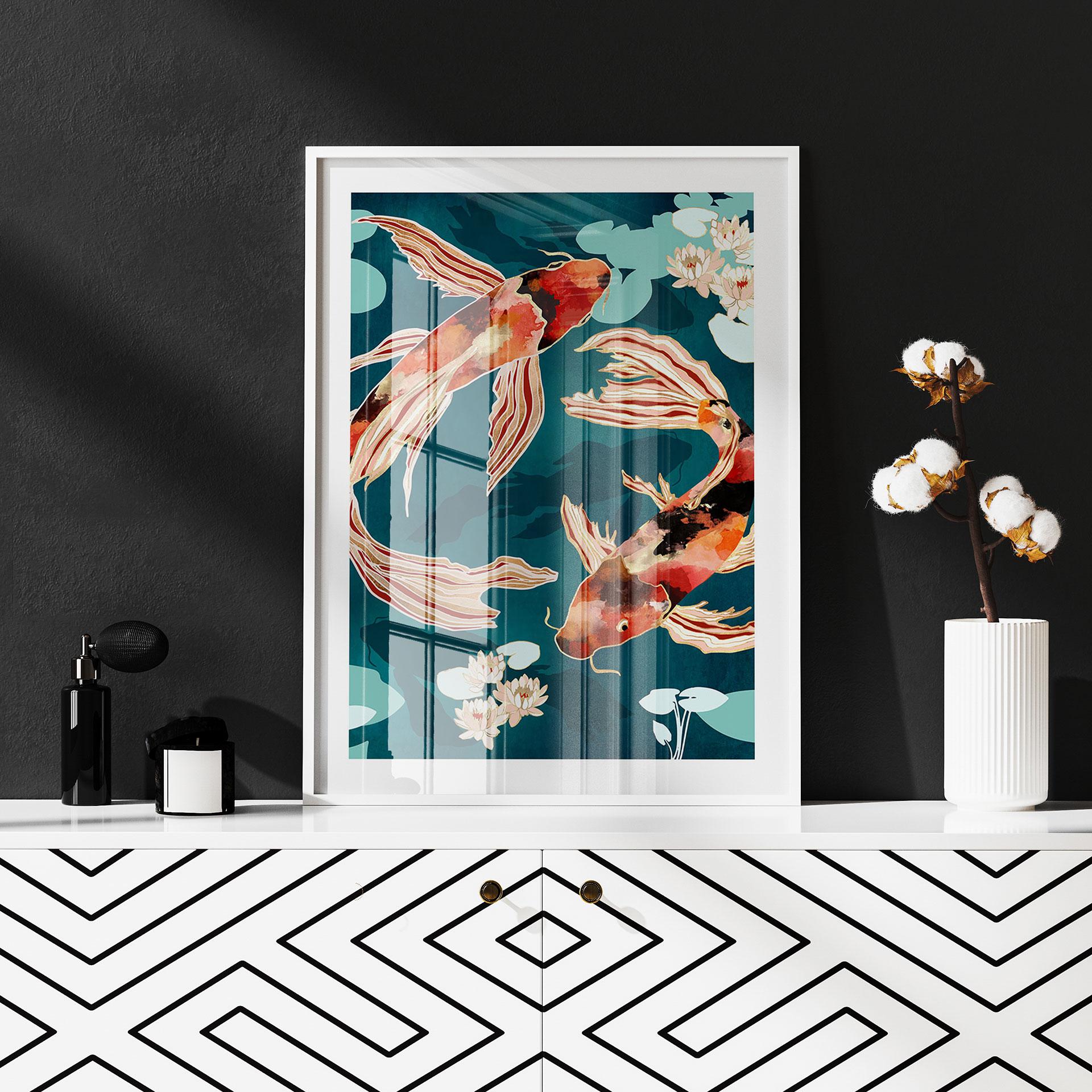 Plakat Dwa karpie koi w stawie - SpaceFrog Designs