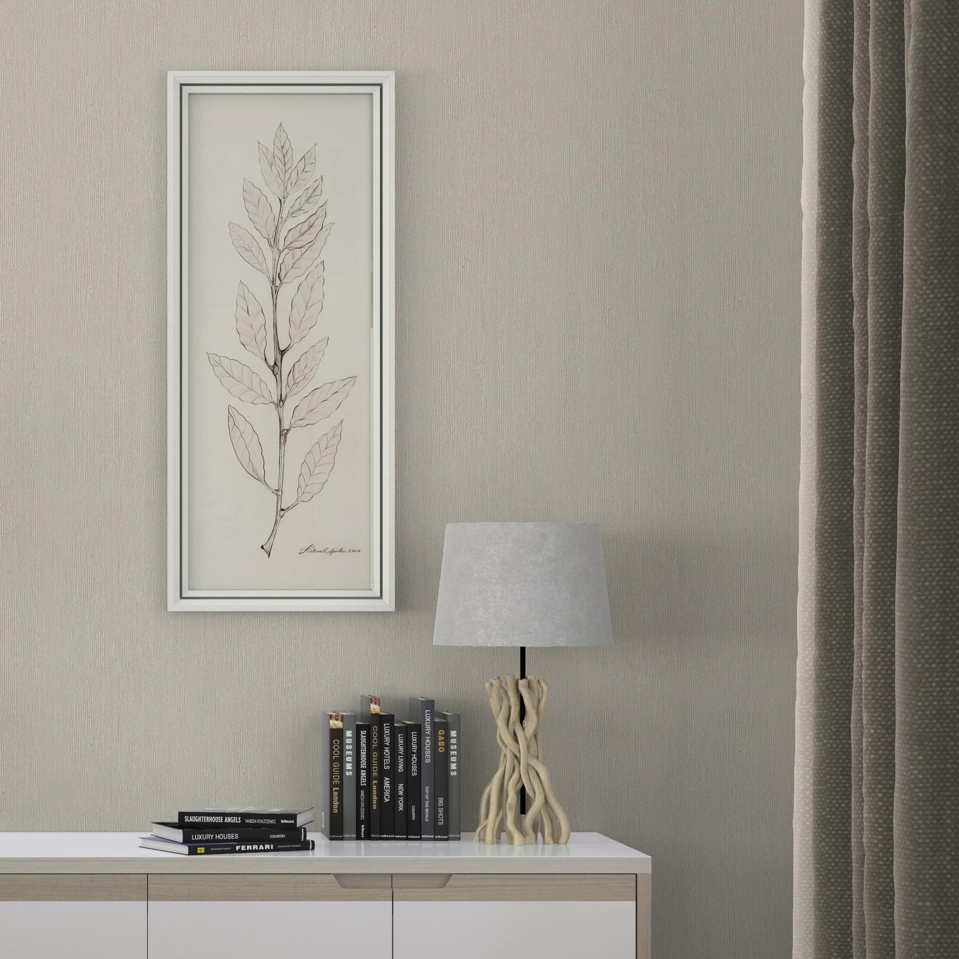 Ikke-vævet tapet i tekstillook med struktureret overflade beige plain