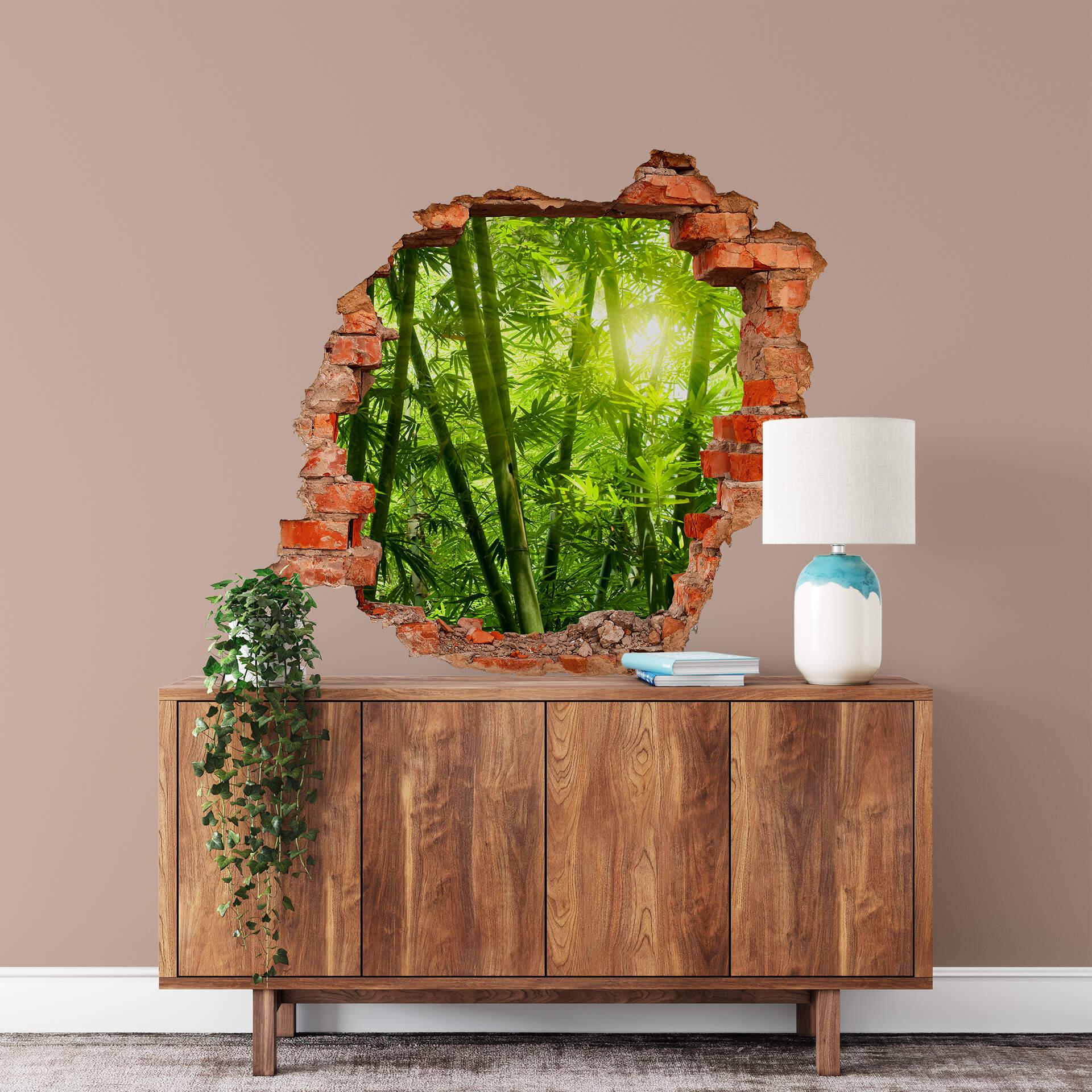 3D Wallsticker solskin i en bambusskov